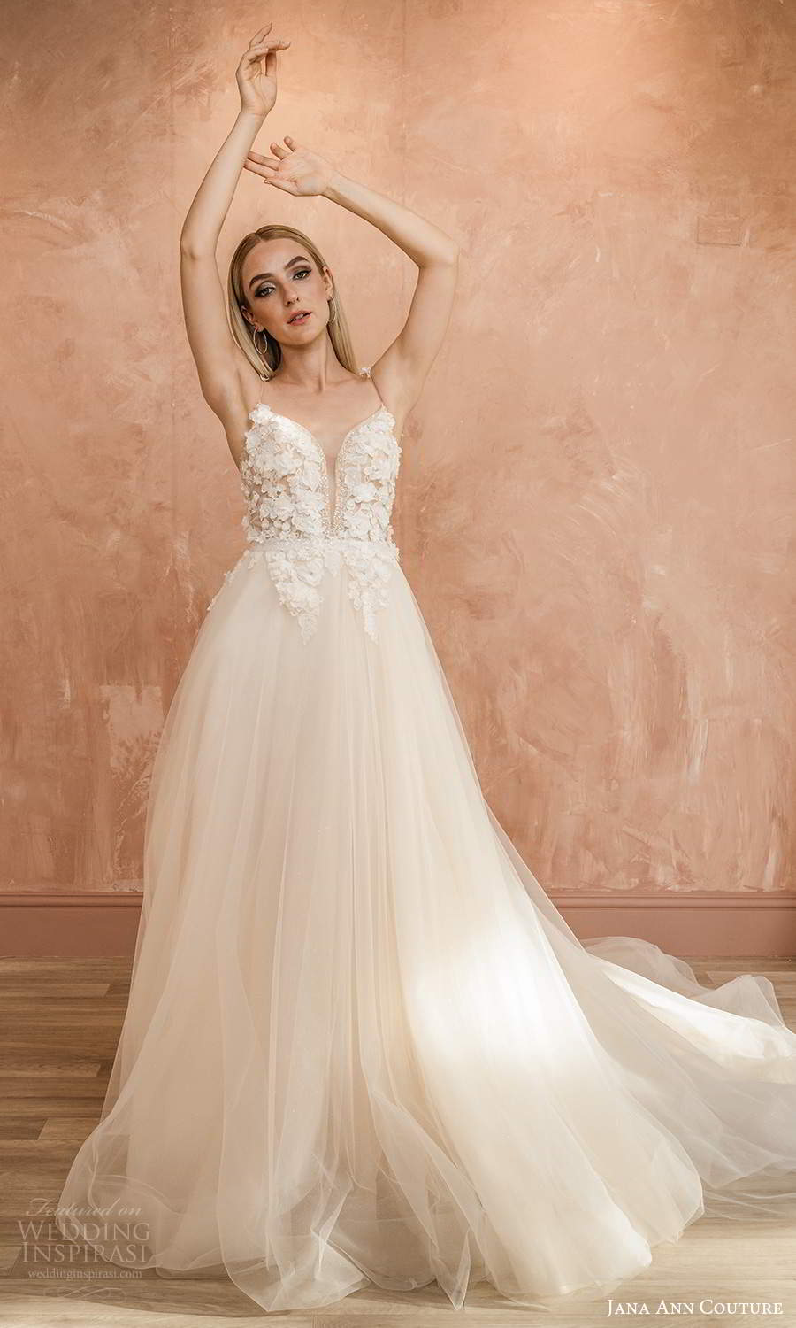 jana ann couture 2021 bridal sleeveless straps sweetheart neckline heavily embellished bodice a line ball gown wedding dress chapel train (16) mv