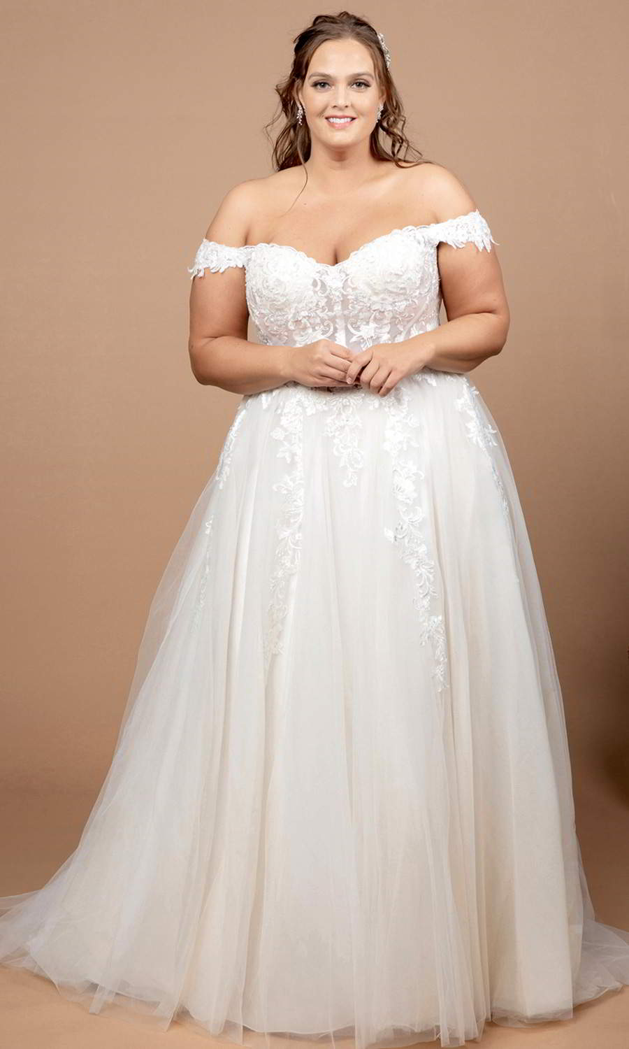 afarose 2021 bridal off shoulder straps sweetheart neckline embellished bodice a line ball gown wedding dress (bliss) mv