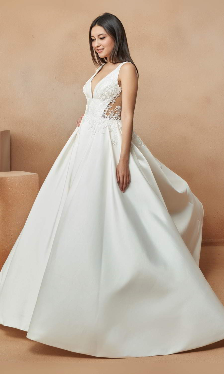 afarose 2021 bridal sleeveless straps v neckline embellished bodice a line ball gown wedding dress chapel train sheer bodice (piegon) mv