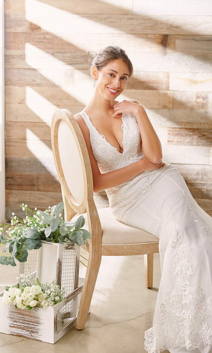 afarose 2021 bridal sleeveless thick straps plunging v neckline embellished lace bodice sheath trumpet mermaid wedding dress (eva) mv