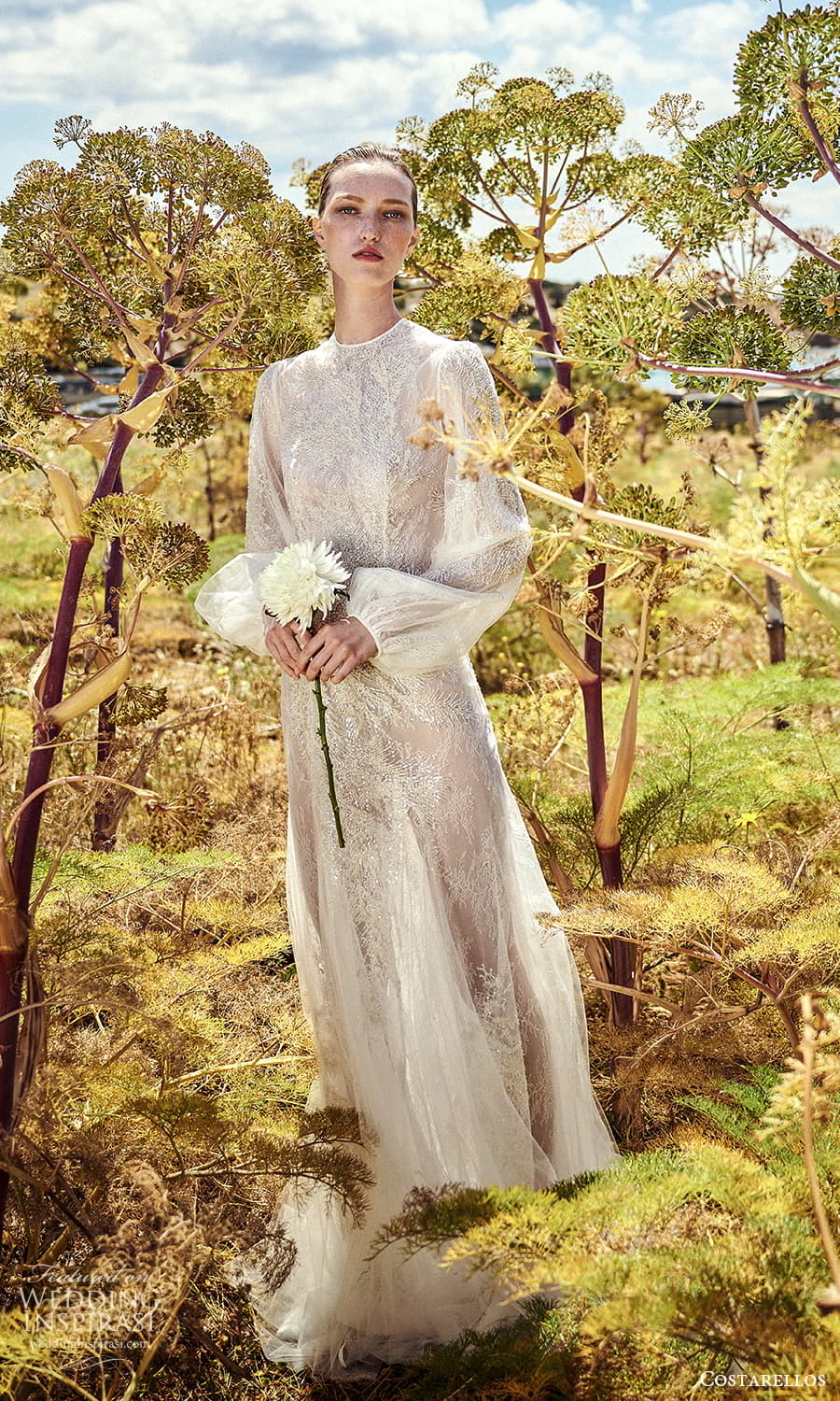 costarellos spring 2022 bridal long bishop sleeves jewel neckline fully embellished a line wedding dress chapel train (17) mv costarellos spring 2022 bridal long bishop sleeves jewel neckline fully embellished a line wedding dress chapel train (17) mv