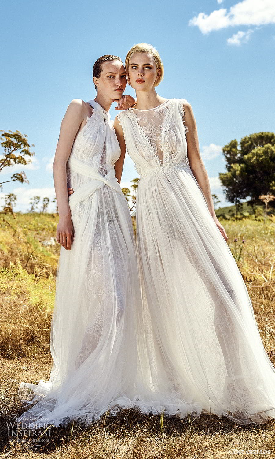 costarellos spring 2022 bridal sleeveless high neckline a line wedding dresses (18) fv
