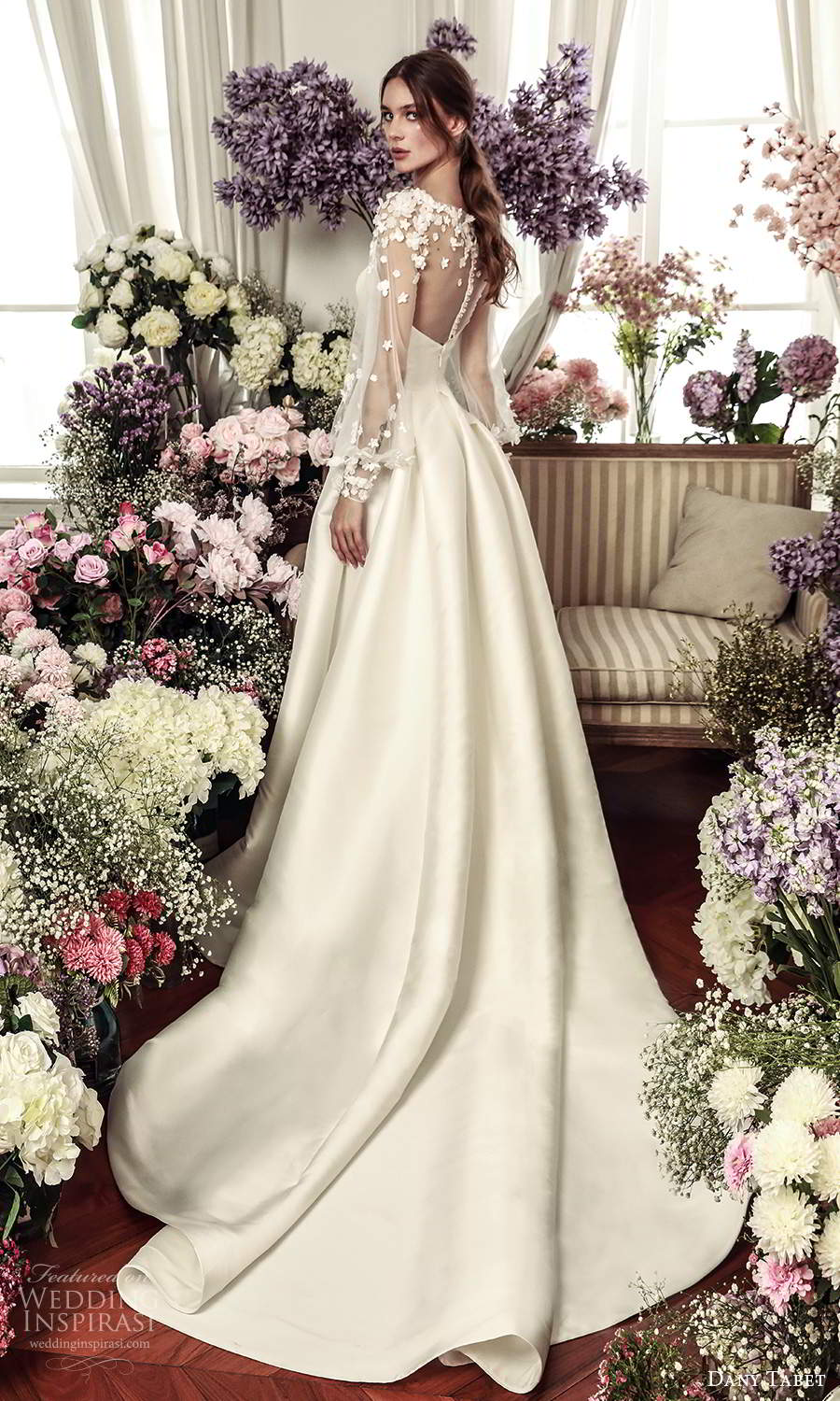dany tabet 2021 belle fleur bridal sheer billowy long sleeves embellished jewel neckline clean minimalist a line ball gown wedding dress chapel train (9) bv dany tabet 2021 belle fleur bridal sheer billowy long sleeves embellished jewel neckline clean minimalist a line ball gown wedding dress chapel train (9) bv