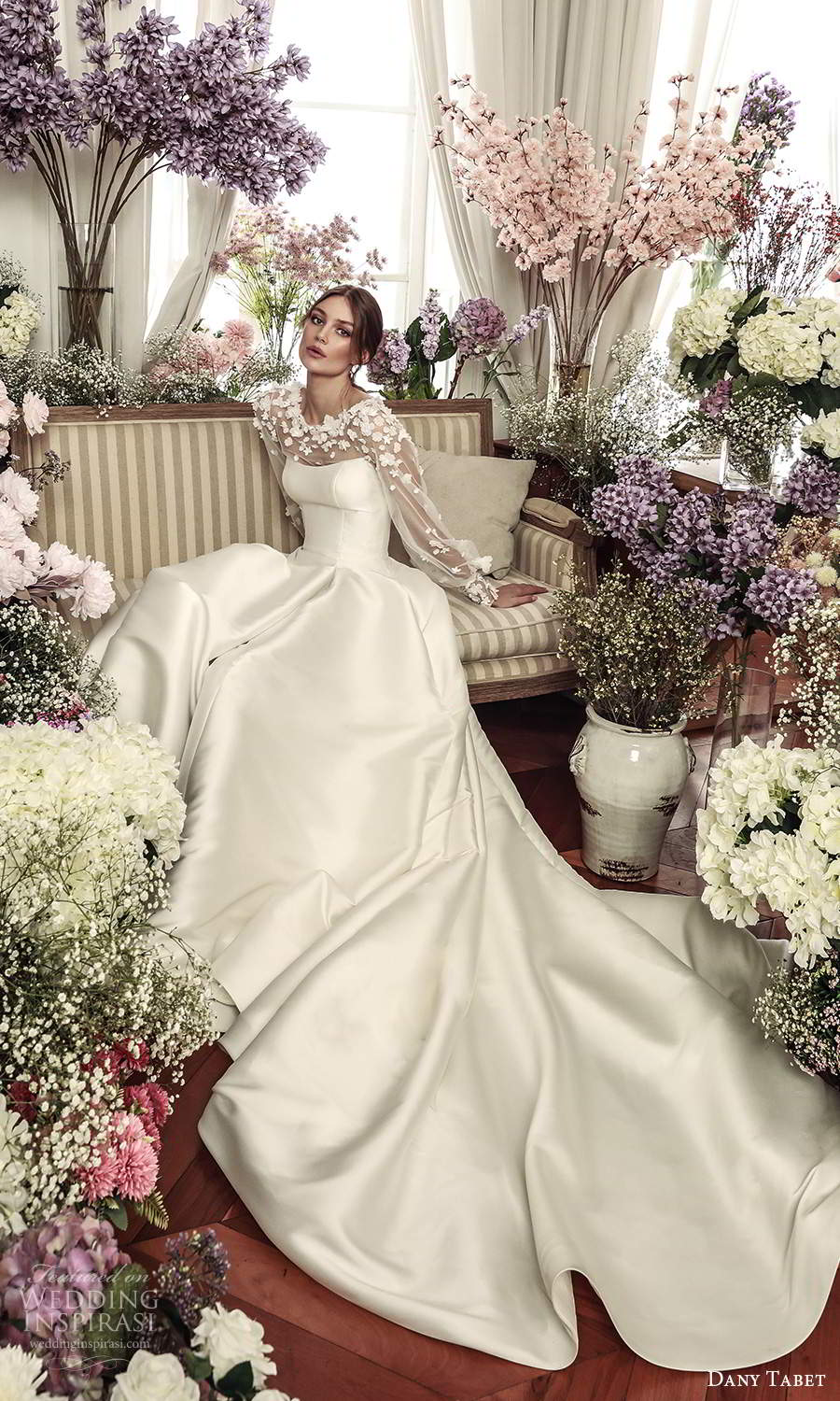 dany tabet 2021 belle fleur bridal sheer billowy long sleeves embellished jewel neckline clean minimalist a line ball gown wedding dress chapel train (9) mv dany tabet 2021 belle fleur bridal sheer billowy long sleeves embellished jewel neckline clean minimalist a line ball gown wedding dress chapel train (9) mv