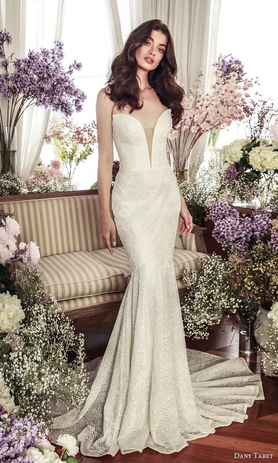 dany tabet 2021 belle fleur bridal strapless plunging sweetheart neckline fully embellished fit flare mermaid wedding dress chapel train (4) mv dany tabet 2021 belle fleur bridal strapless plunging sweetheart neckline fully embellished fit flare mermaid wedding dress chapel train (4) mv