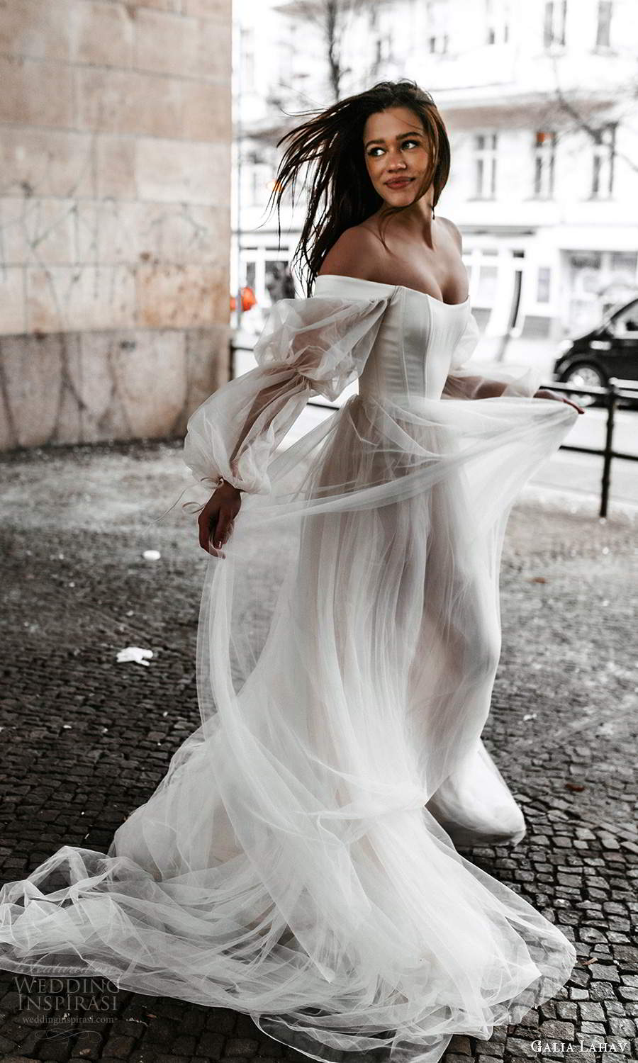 galia lahav spring 2022 gala bridal sheer bishop sleeps off shoulder scoop neckline clean minimalist a line ball gown wedding dress chapel train (10) sv galia lahav spring 2022 gala bridal sheer bishop sleeps off shoulder scoop neckline clean minimalist a line ball gown wedding dress chapel train (10) sv