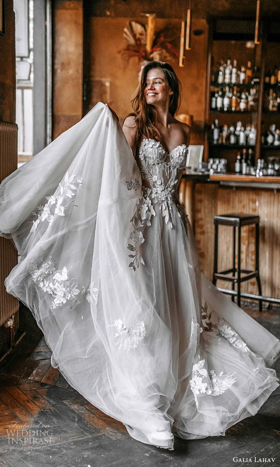 galia lahav spring 2022 gala bridal strapless sweetheart neckline embellished corset bodice a line ball gown wedding dress chapel train (4) fv