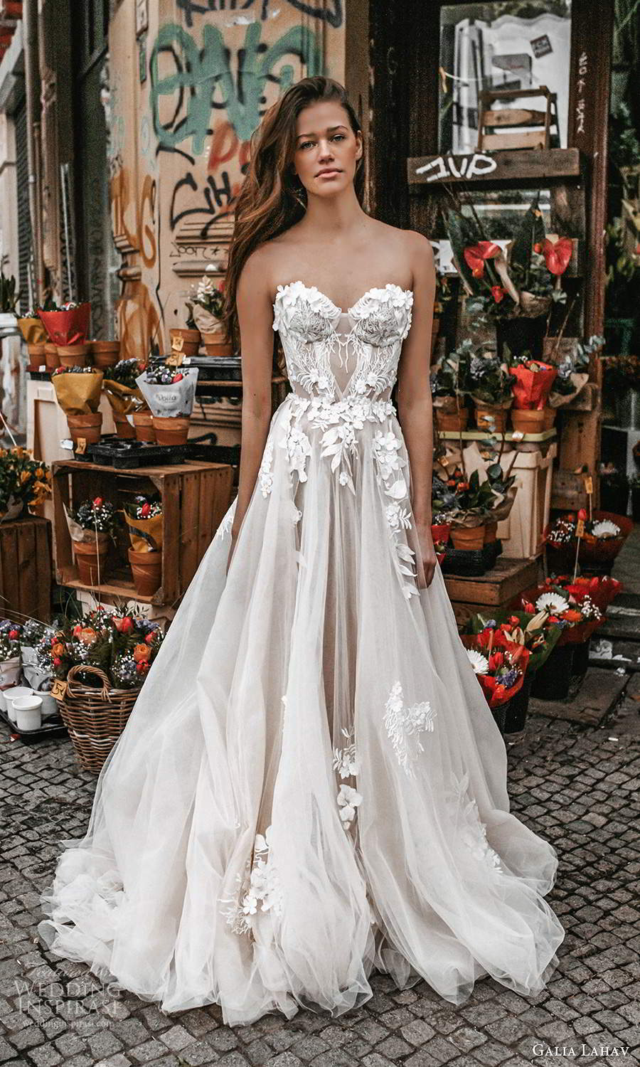 galia lahav spring 2022 gala bridal strapless sweetheart neckline embellished corset bodice a line ball gown wedding dress chapel train (4) mv 