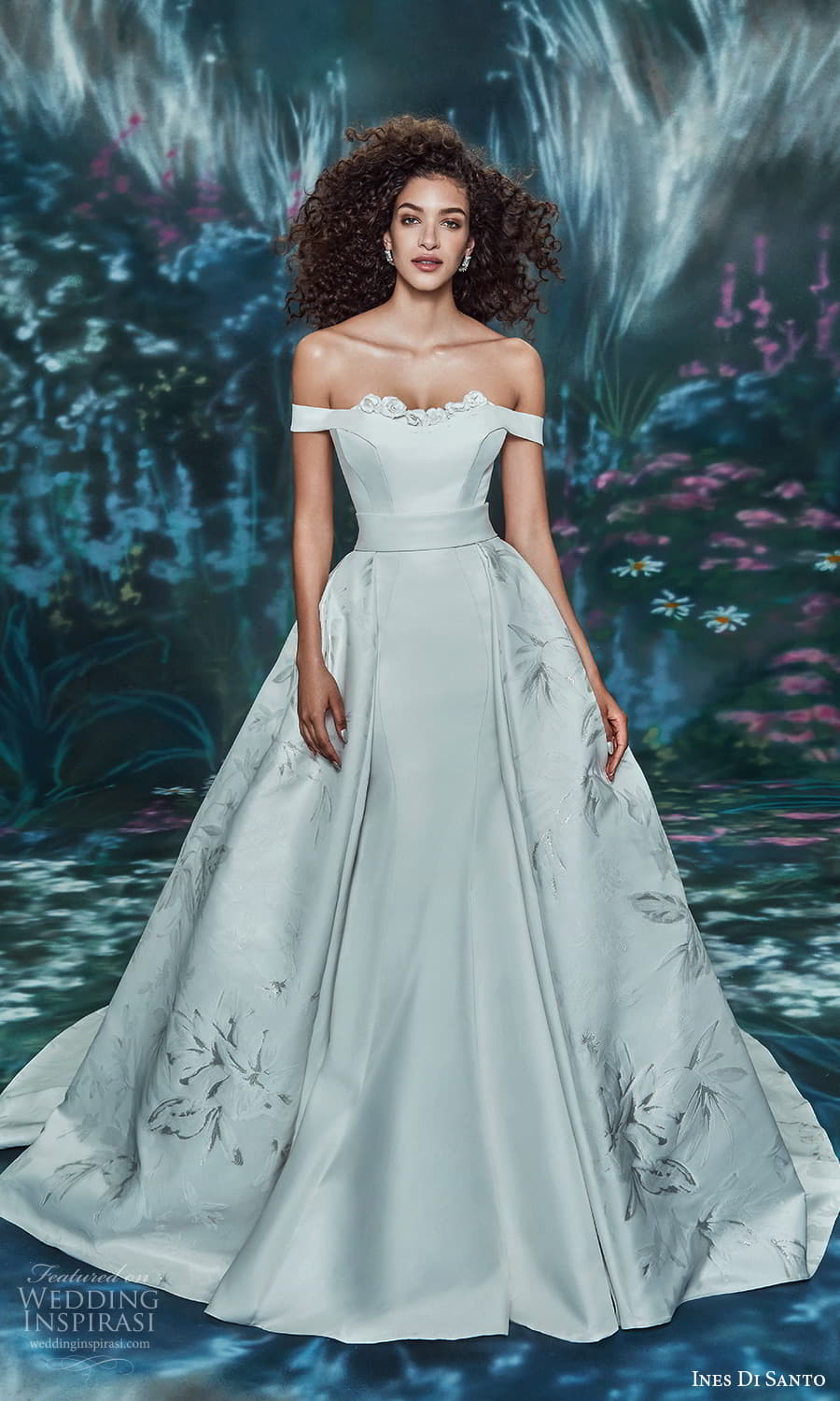 ines di santo spring 2022 bridal off shoulder straps sweetheart neckline clean minimalist ball gown wedding dress chapel train (12) mv