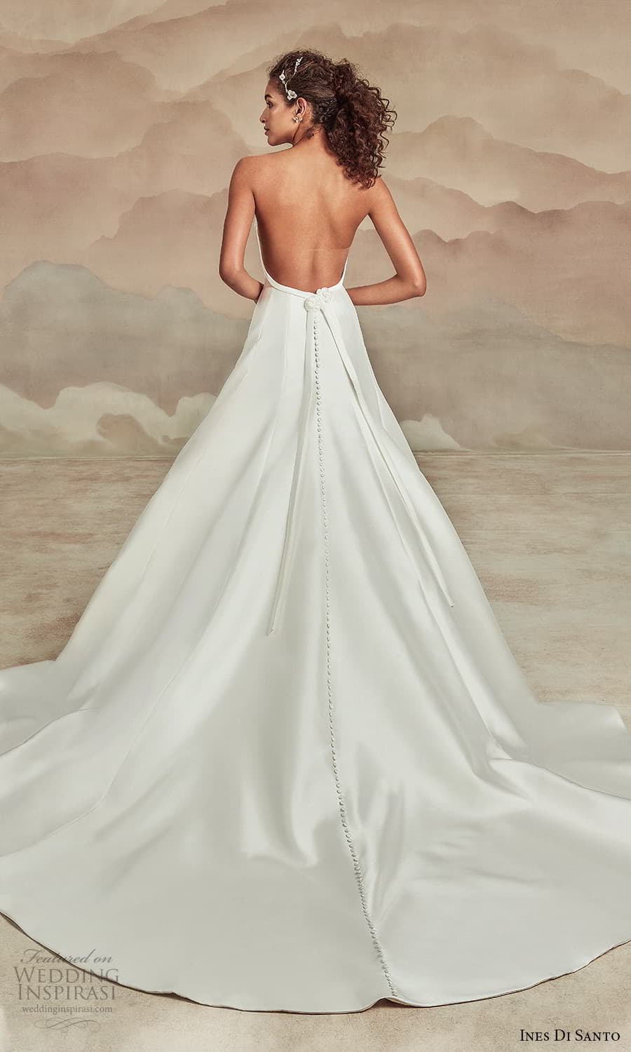 ines di santo spring 2022 bridal strapless embellished straight across neckline clean minimalist modified a line wedding dress chapel train (18) bv