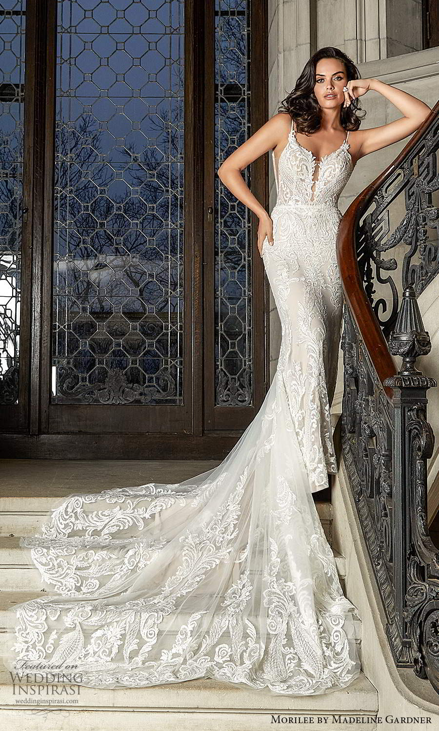 morilee madeline gardner spring 2022 bridal sleeveless strap plunging sweetheart neckline fully embellished lace sheath wedding dress chapel trrain (2) fv morilee madeline gardner spring 2022 bridal sleeveless strap plunging sweetheart neckline fully embellished lace sheath wedding dress chapel trrain (2) fv