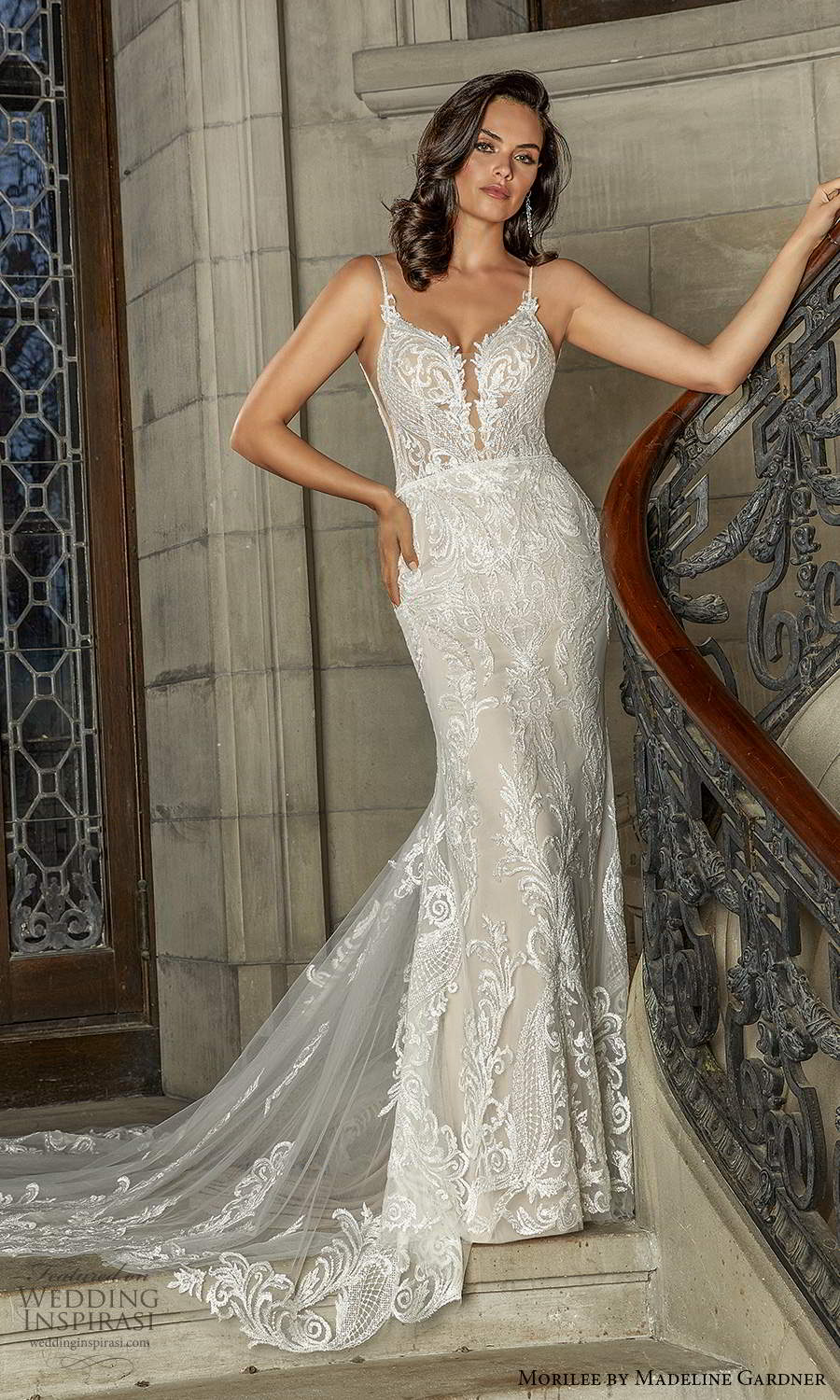 morilee madeline gardner spring 2022 bridal sleeveless strap plunging sweetheart neckline fully embellished lace sheath wedding dress chapel trrain (2) mv morilee madeline gardner spring 2022 bridal sleeveless strap plunging sweetheart neckline fully embellished lace sheath wedding dress chapel trrain (2) mv