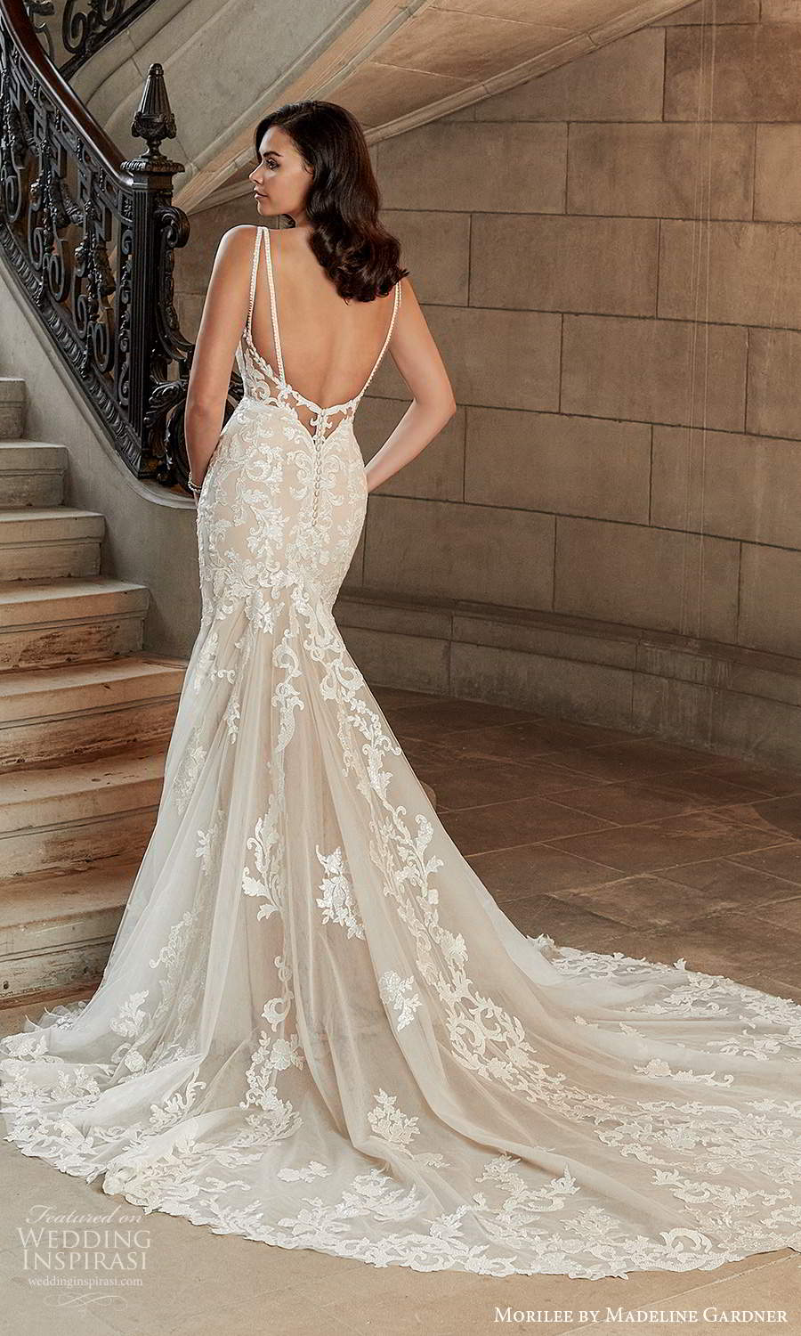 morilee madeline gardner spring 2022 bridal sleeveless straps sweetheart neckline fully embellishe lace sheath wedding dress chapel train (6) bv morilee madeline gardner spring 2022 bridal sleeveless straps sweetheart neckline fully embellishe lace sheath wedding dress chapel train (6) bv