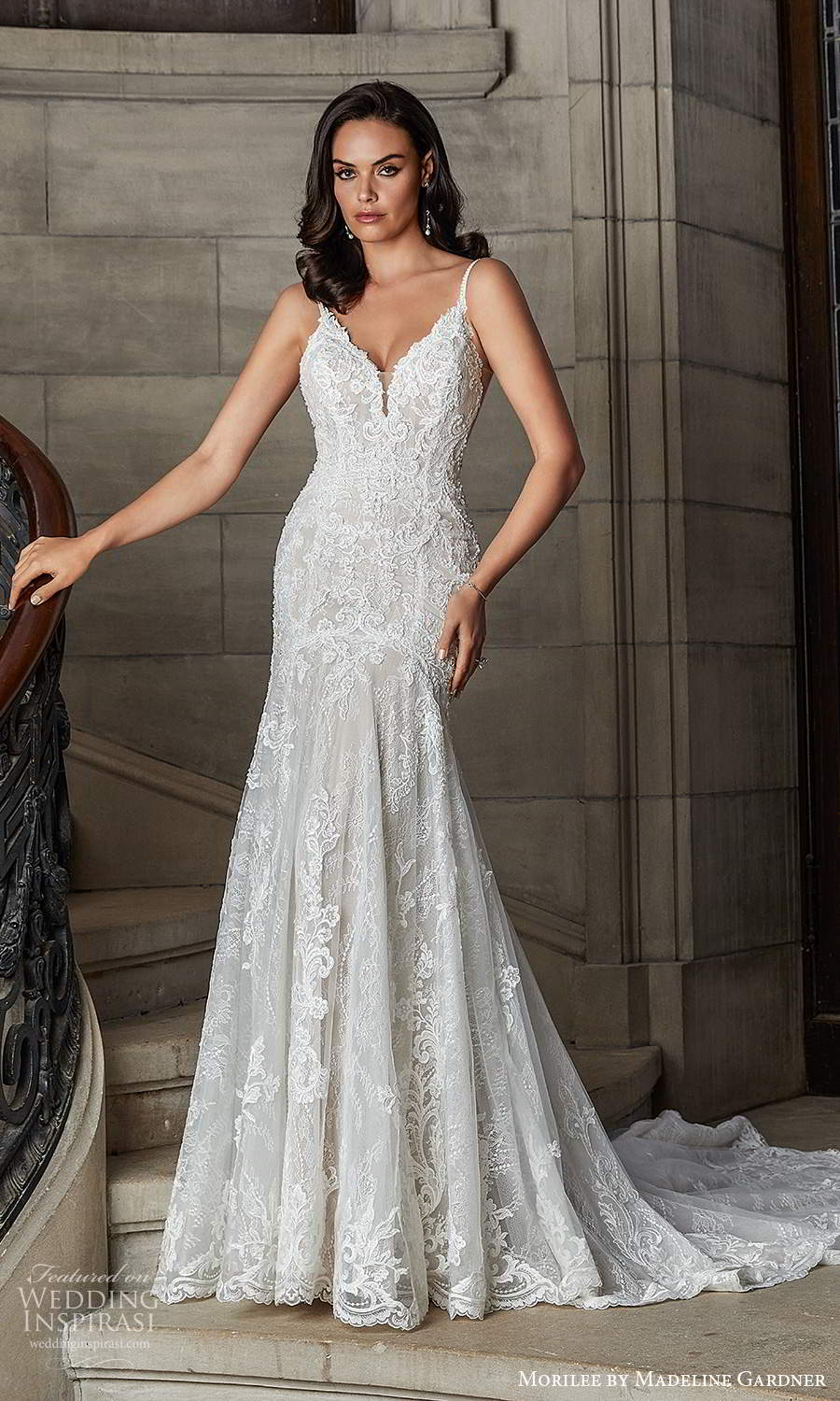 morilee madeline gardner spring 2022 bridal sleeveless straps sweetheart neckline fully embellished sheath wedding dress chapel train (5) mv