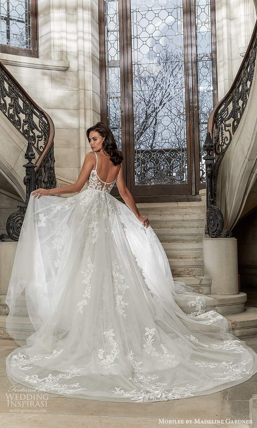 morilee madeline gardner spring 2022 bridal sleeveless straps sweetheart neckline fully embellished sheath wedding dress chapel train ball gown overskirt (5) bv morilee madeline gardner spring 2022 bridal sleeveless straps sweetheart neckline fully embellished sheath wedding dress chapel train ball gown overskirt (5) bv