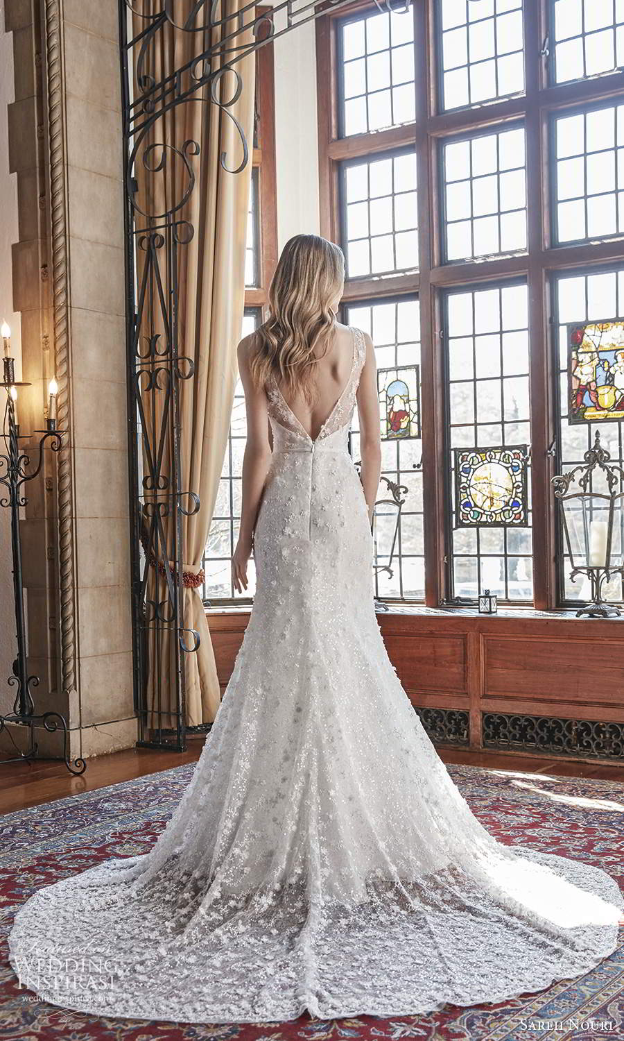 sareh nouri spring 2022 bridal sleeveless straps v neckline fully embellished sheat trumpet wedding dress chapel train (8) bv sareh nouri spring 2022 bridal sleeveless straps v neckline fully embellished sheat trumpet wedding dress chapel train (8) bv