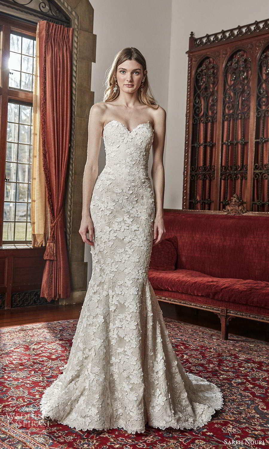 sareh nouri spring 2022 bridal strapless sweetheart neckline fully embellished fit flare mermaid wedding dress chapel train (9) mv sareh nouri spring 2022 bridal strapless sweetheart neckline fully embellished fit flare mermaid wedding dress chapel train (9) mv