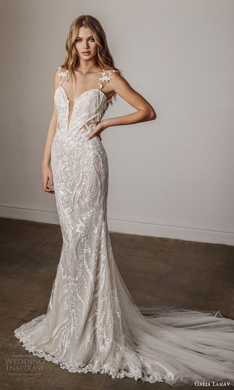 galia lahav spring 2022 bridal cap sleeves sweetheart neckline fully embellished sheath wedding dress chapel train (6) mv galia lahav spring 2022 bridal cap sleeves sweetheart neckline fully embellished sheath wedding dress chapel train (6) mv