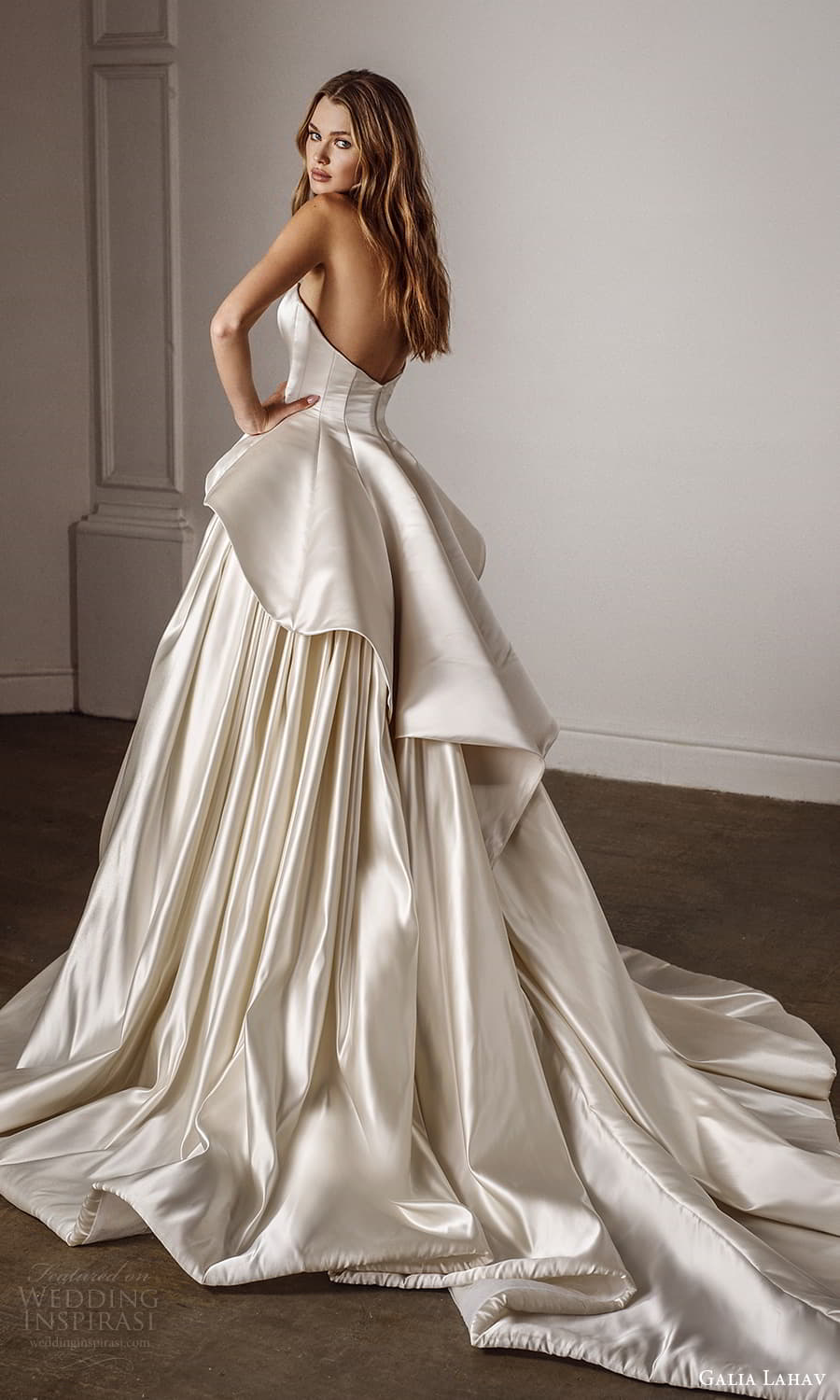 galia lahav spring 2022 bridal detached puff sleeves strapless semi sweetheart neckline peplum a line ball gown wedding dress chapel train (3) bv galia lahav spring 2022 bridal detached puff sleeves strapless semi sweetheart neckline peplum a line ball gown wedding dress chapel train (3) bv