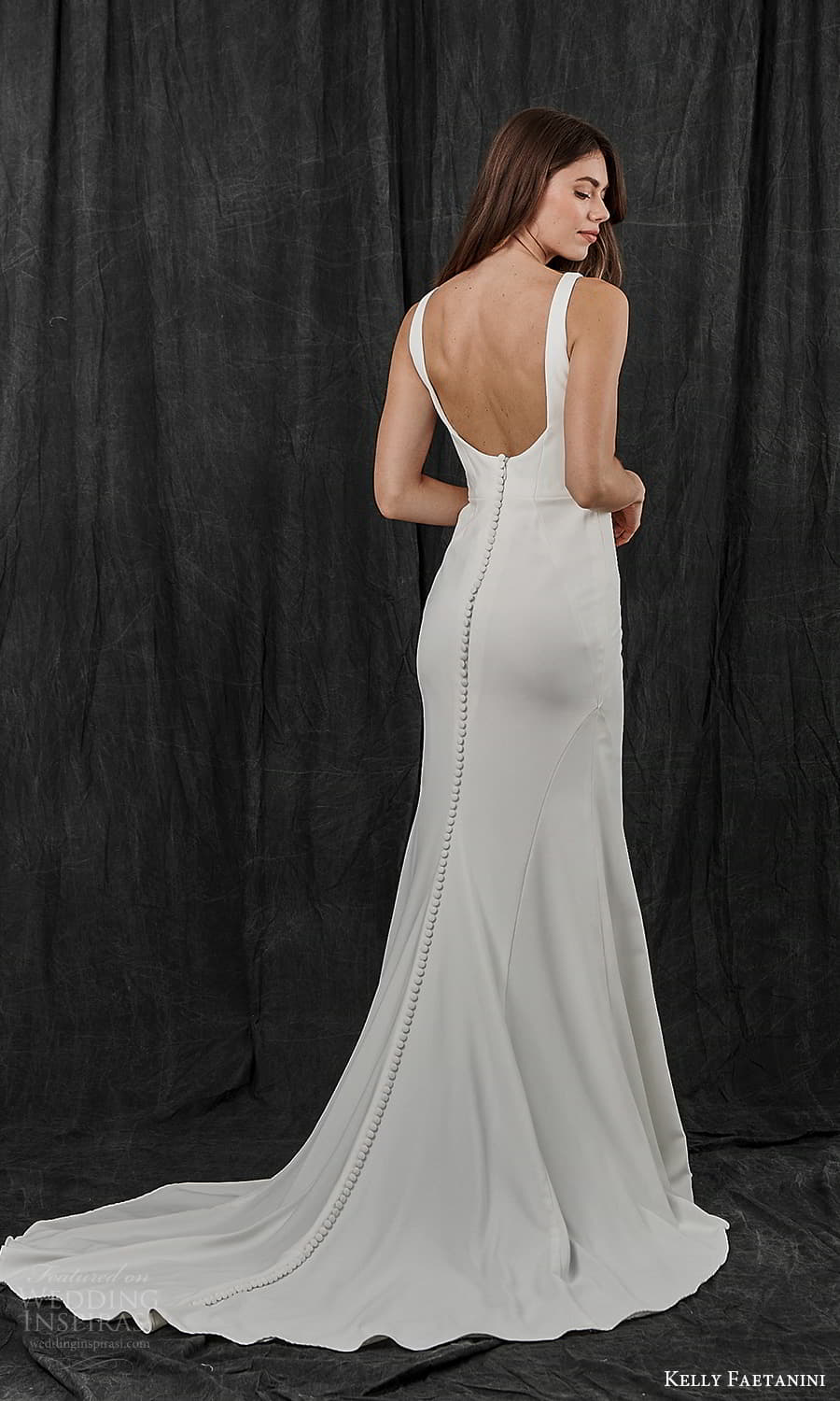 kelly faetanini spring 2022 bridal sleeveless straps square neckline clean minimalist sheath wedding dress chapel train (17) bv kelly faetanini spring 2022 bridal sleeveless straps square neckline clean minimalist sheath wedding dress chapel train (17) bv