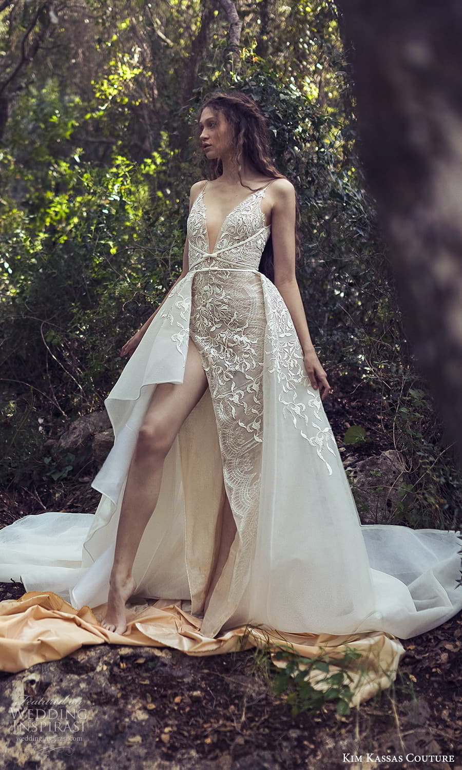 kim kassas spring 2022 bridal sleevelesss straps plunging v neckline fully embellished a line wedding dress chapel train slit skirt (4) fv kim kassas spring 2022 bridal sleevelesss straps plunging v neckline fully embellished a line wedding dress chapel train slit skirt (4) fv