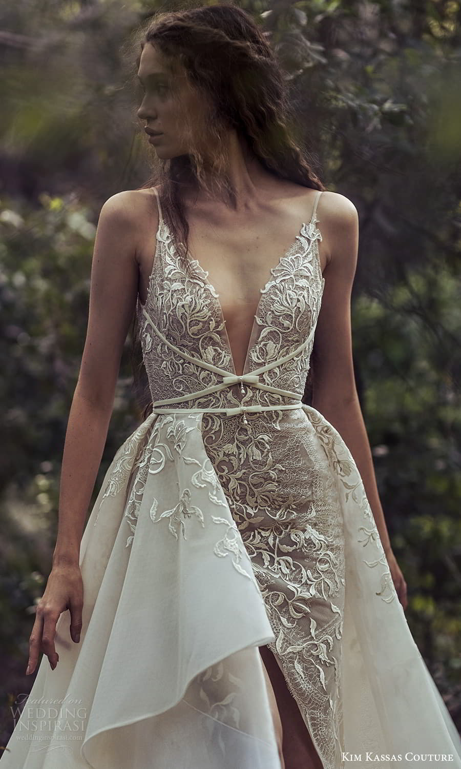 kim kassas spring 2022 bridal sleevelesss straps plunging v neckline fully embellished a line wedding dress chapel train slit skirt (4) zv kim kassas spring 2022 bridal sleevelesss straps plunging v neckline fully embellished a line wedding dress chapel train slit skirt (4) zv