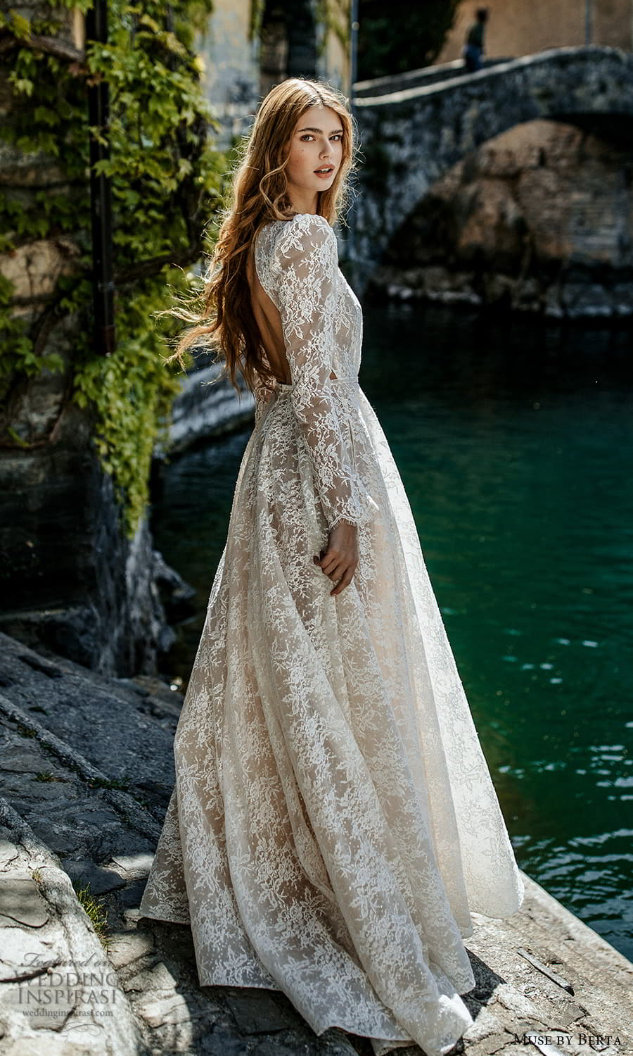 muse by berta spring 2022 bridal long puff sleeve plunging v neckline fully embellished lace a line ball gown wedding dress chapel train (5) bv muse by berta spring 2022 bridal long puff sleeve plunging v neckline fully embellished lace a line ball gown wedding dress chapel train (5) bv