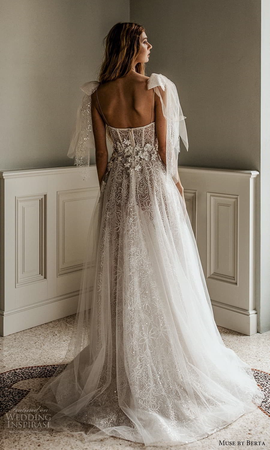 muse by berta spring 2022 bridal sleeveless thin straps semi sweetheart neckline fully embellished a line ball gown wedding dress chapel train (1) bv