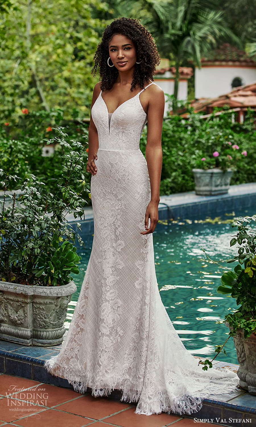 simply val stefani spring 2022 bridal sleeveless straps sweetheart neckline fully embellished lace sheath wedding dress chapel train cutout back (2) fv