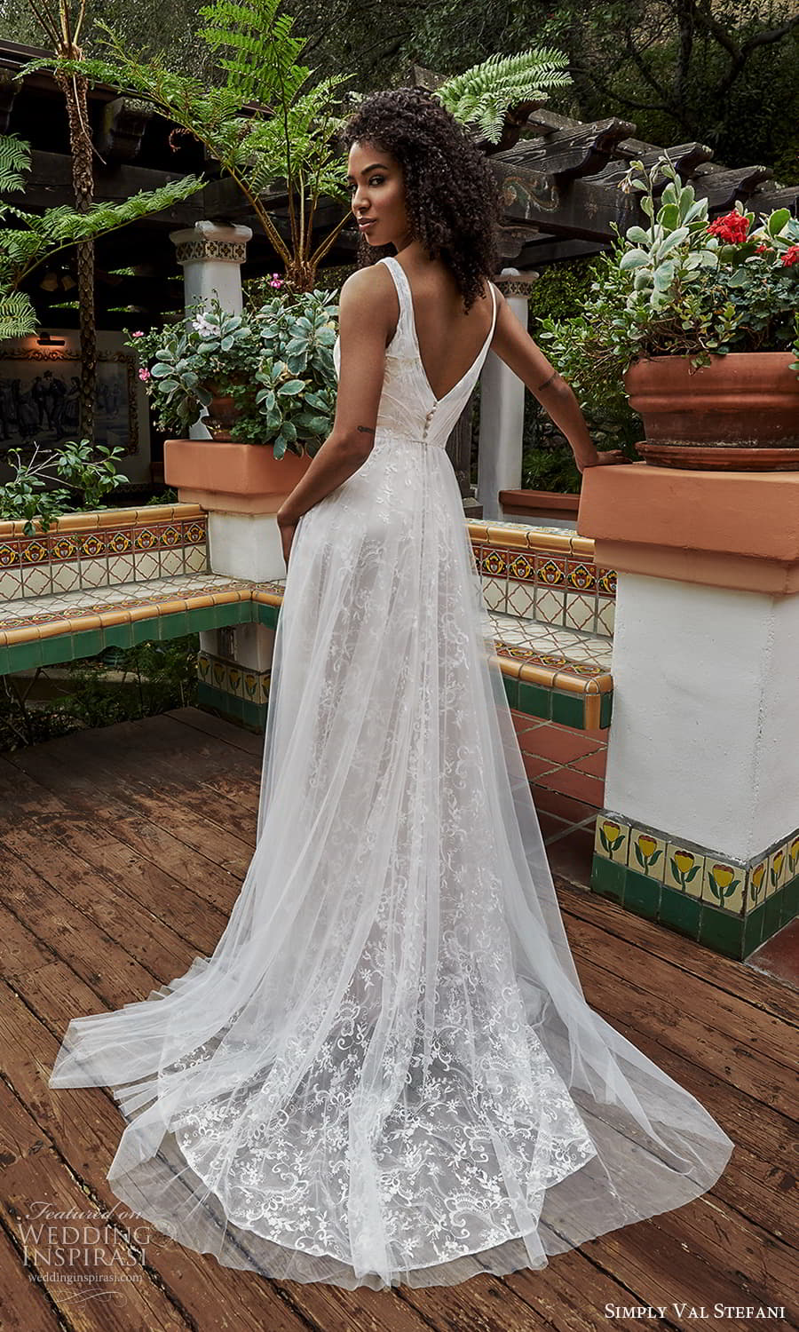 simply val stefani spring 2022 bridal sleeveless straps v neckline fully embellished lace a liine ball gown wedding dress chapel train v back (7) bv