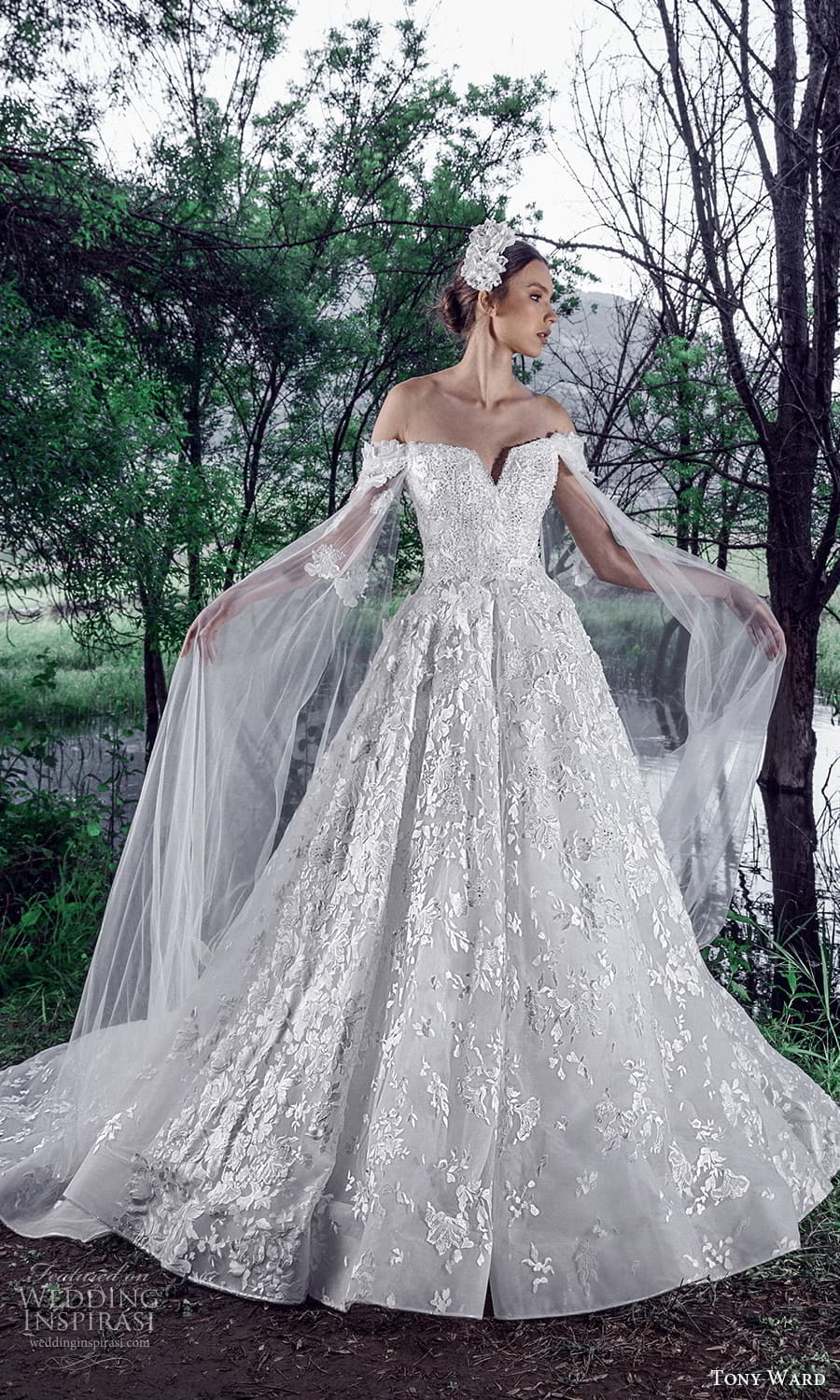 tony ward spring 2022 bridal sheer split long sleeves v neckline fully embellished a line ball gown wedding dress (12) mv