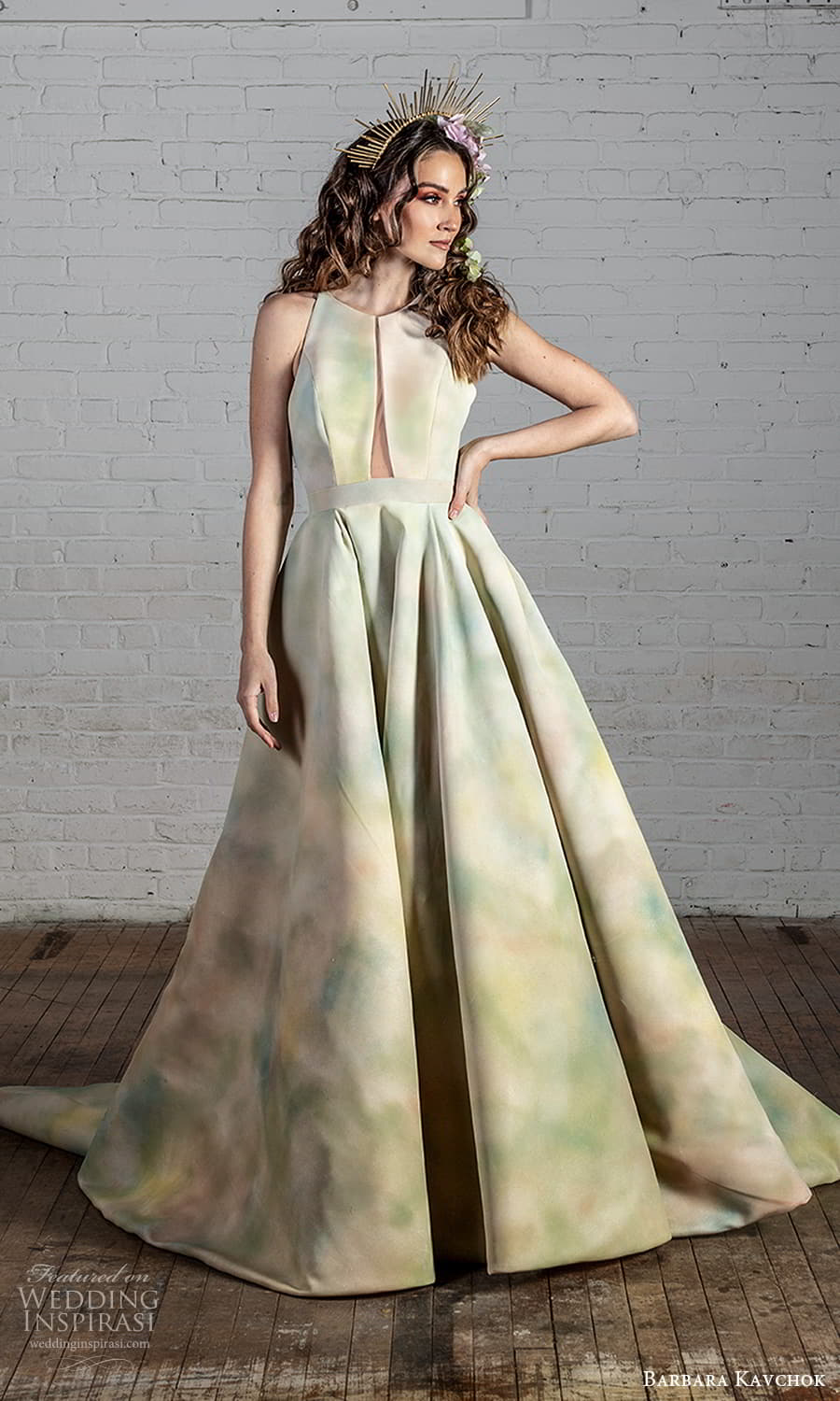 barbara kavchok 2022 nouveau bridal sleeveless halter strap jewel neckline cutout bodice a line ball gown wedding dress multi color chapel train (8) fv barbara kavchok 2022 nouveau bridal sleeveless halter strap jewel neckline cutout bodice a line ball gown wedding dress multi color chapel train (8) fv