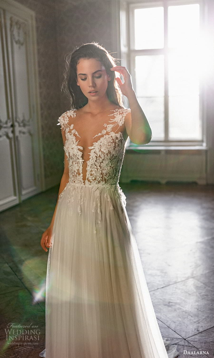 daalarna spring 2022 bridal cap sleeves plunging v neckline embellished bodice a line ball gown wedding dress sweep train (16) zv daalarna spring 2022 bridal cap sleeves plunging v neckline embellished bodice a line ball gown wedding dress sweep train (16) zv