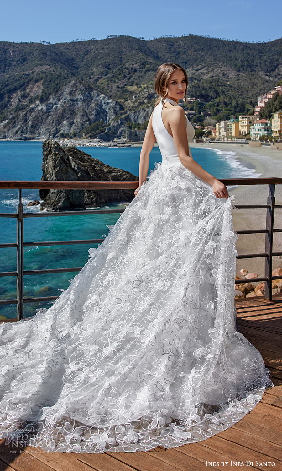 ines ines di santo spring 2022 bridal sleeveless halter jewel split neckline clean minimalist bodice embellished skirt a line ball gown wedding dress (10) bv