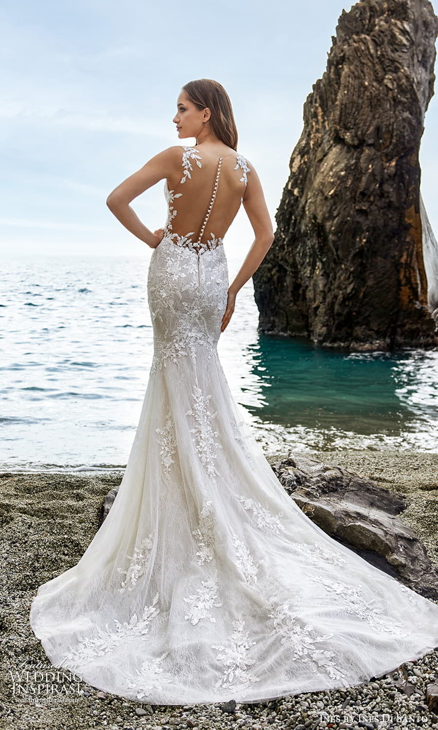 ines ines di santo spring 2022 bridal sleeveless straps plunging v neckline fully embellished sheath wedding dress chapel train sheer back (2) bv