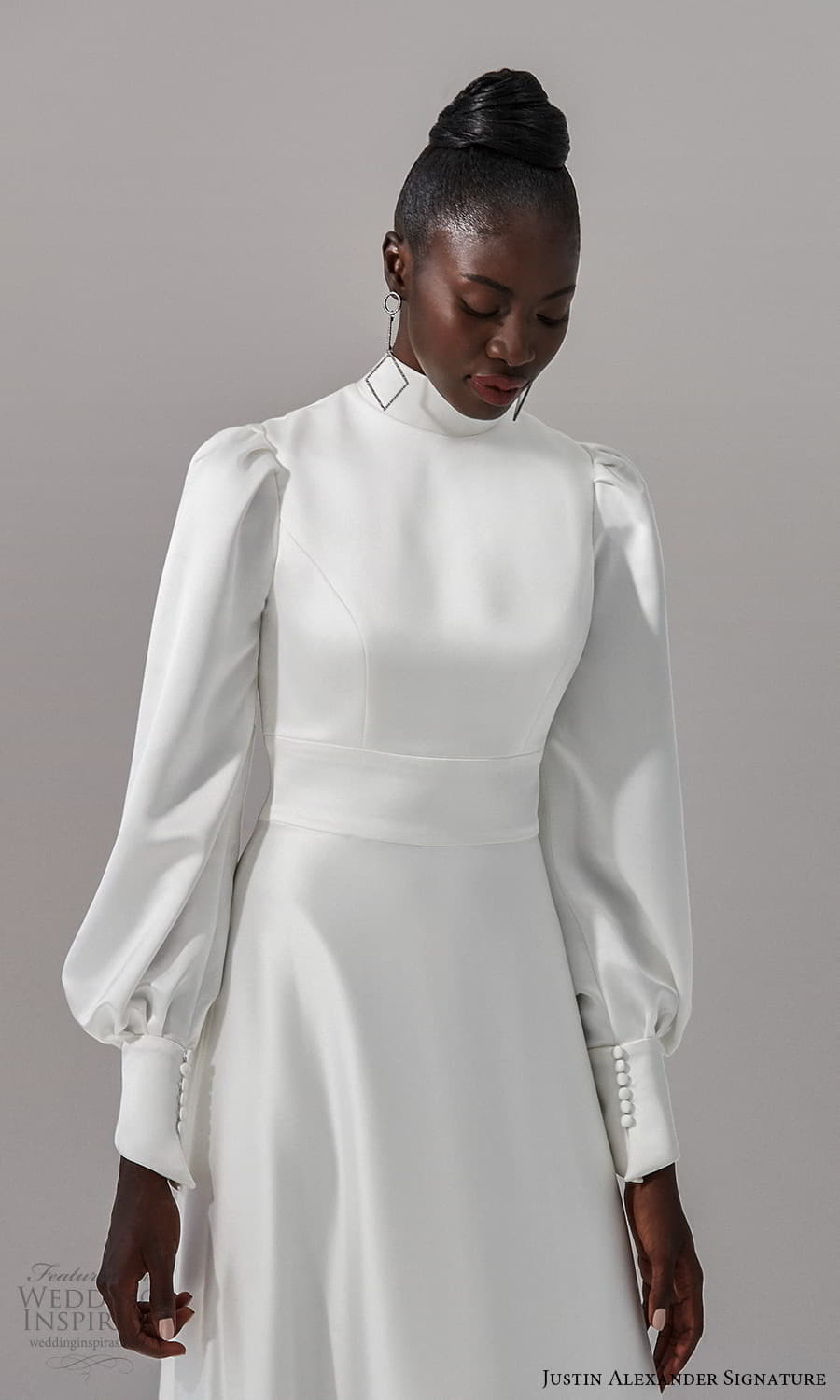 justin alexander signature fall 2021 bridal long bishop sleeves high neckline clean minimalist a line wedding dress chapel train (5) zv justin alexander signature fall 2021 bridal long bishop sleeves high neckline clean minimalist a line wedding dress chapel train (5) zv
