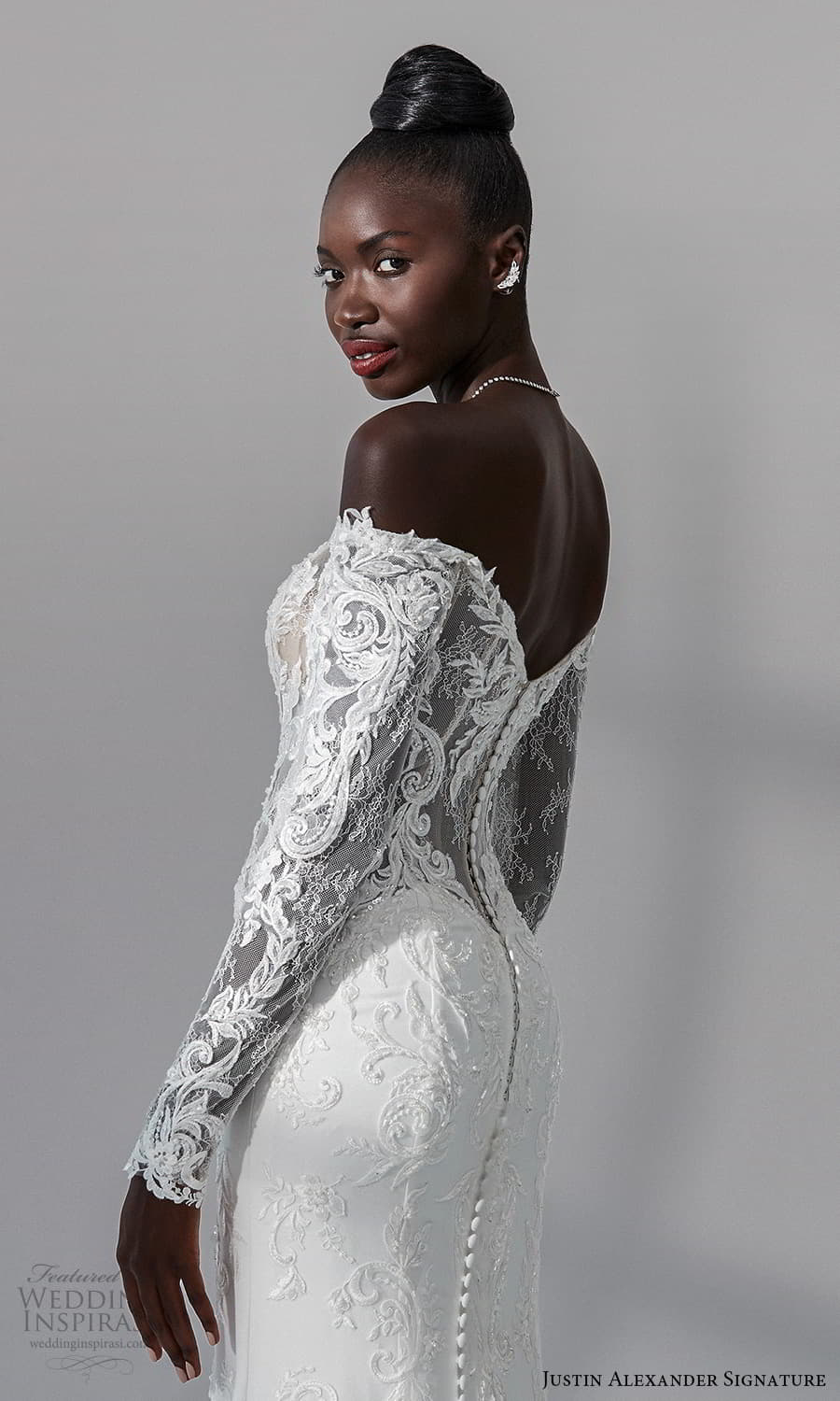 justin alexander signature fall 2021 bridal long sleeves off shoulder neckline embellished lace bodce clean skirt sheath wedding dress chapel train (11) zbv justin alexander signature fall 2021 bridal long sleeves off shoulder neckline embellished lace bodce clean skirt sheath wedding dress chapel train (11) zbv