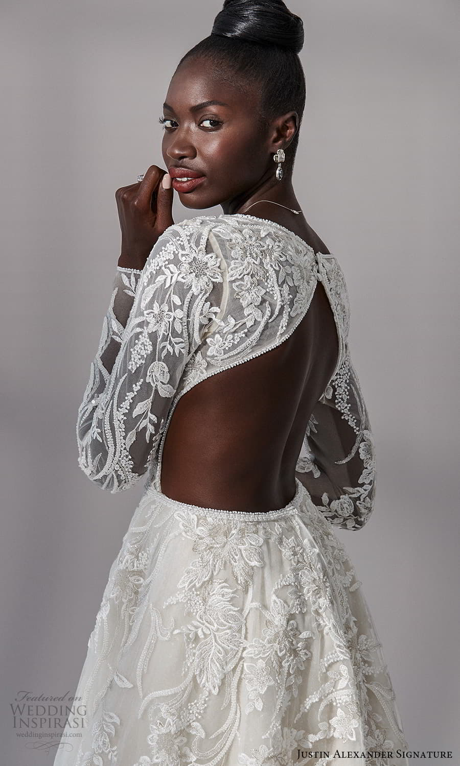 justin alexander signature fall 2021 bridal long sleeves v neckline fully embellished lace a line ball gown wedding dress cutout back chapel train (1) zbv justin alexander signature fall 2021 bridal long sleeves v neckline fully embellished lace a line ball gown wedding dress cutout back chapel train (1) zbv