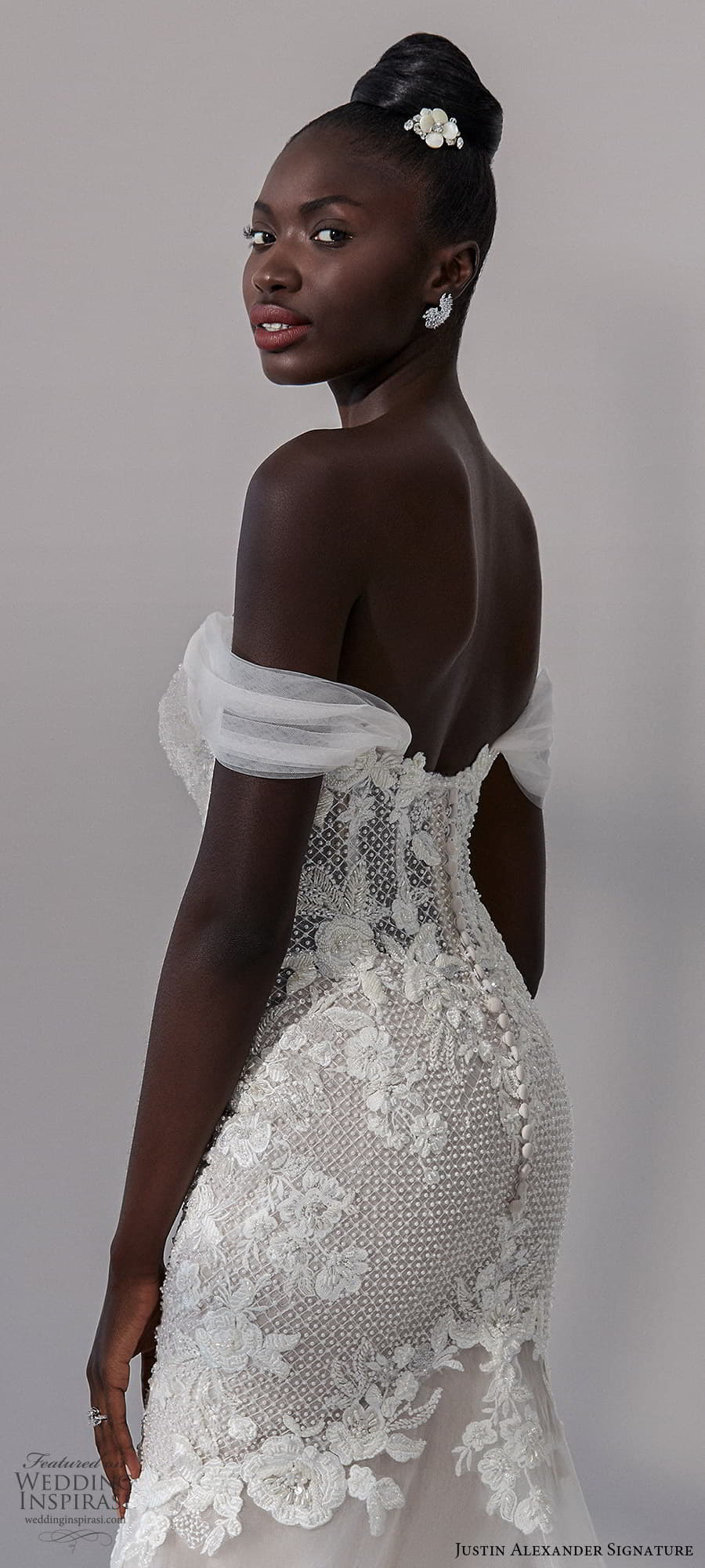 justin alexander signature fall 2021 bridal off shoulder straps sweetheart neckline heavily embellished bodice fit flare mermaid wedding dress chapel train (13) zbv justin alexander signature fall 2021 bridal off shoulder straps sweetheart neckline heavily embellished bodice fit flare mermaid wedding dress chapel train (13) zbv