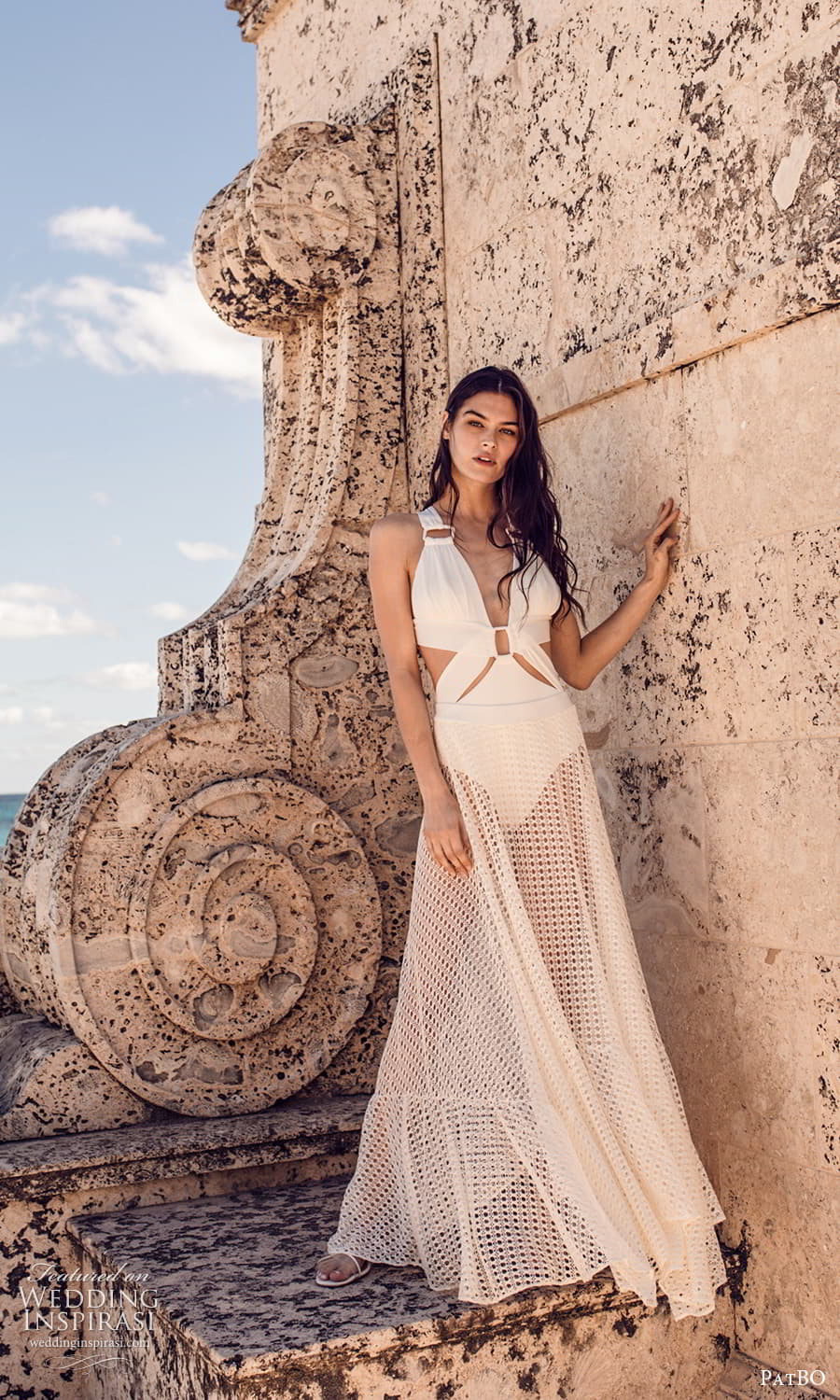 patbo spring 2022 bridal sleeveless halter neckline side cutout sheer a line wedding dress (5) mv patbo spring 2022 bridal sleeveless halter neckline side cutout sheer a line wedding dress (5) mv