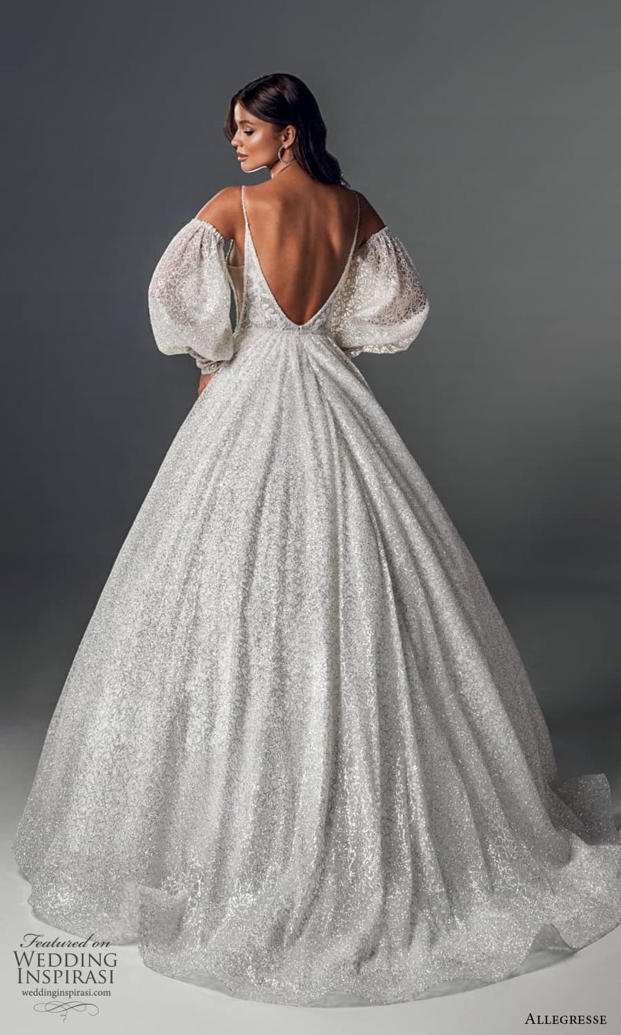 allegresse 2022 bridal detached bishop sleves sleeveless straps plunging v necklne fully embellished a line ball gown wedding dress chapel train (6) bv allegresse 2022 bridal detached bishop sleves sleeveless straps plunging v necklne fully embellished a line ball gown wedding dress chapel train (6) bv