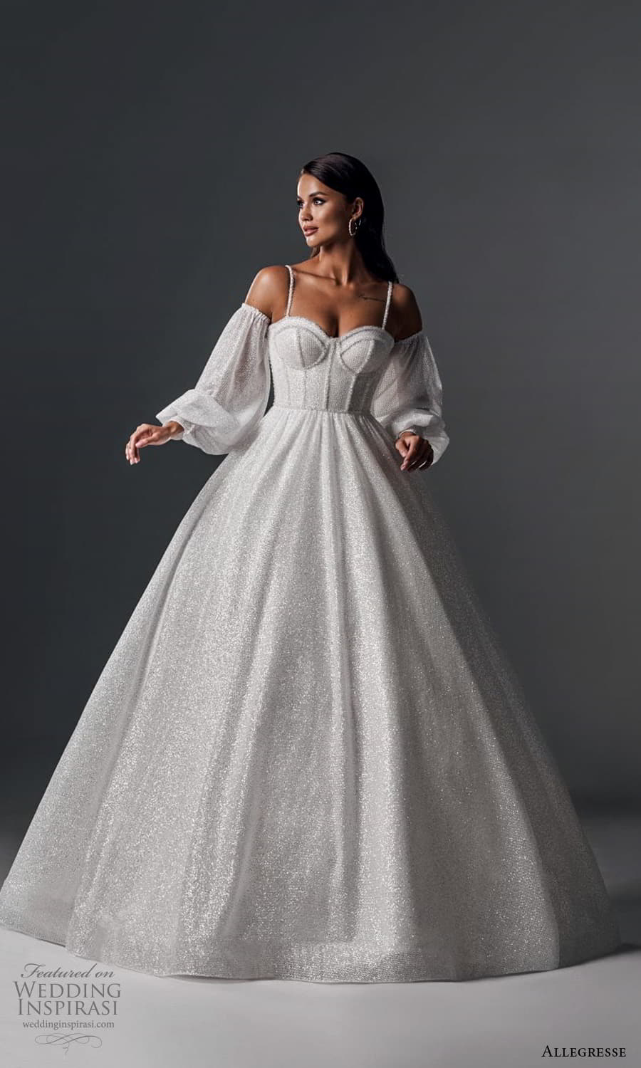 allegresse 2022 bridal detached puff sleeves sleeveless straps sweetheart neckline fully embellished a line ball gown wedding dress (1) mv allegresse 2022 bridal detached puff sleeves sleeveless straps sweetheart neckline fully embellished a line ball gown wedding dress (1) mv