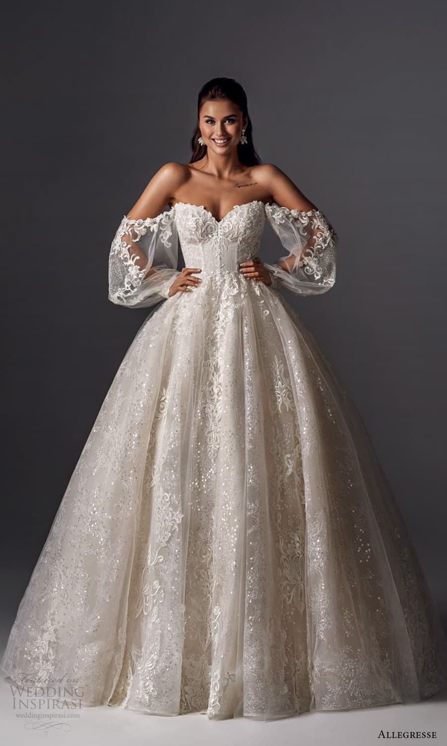 allegresse 2022 bridal off shoulder puff balloon sleeves sweethaeart neckline fully embellished a line ball gown wedding dress chapel train (4) mv allegresse 2022 bridal off shoulder puff balloon sleeves sweethaeart neckline fully embellished a line ball gown wedding dress chapel train (4) mv
