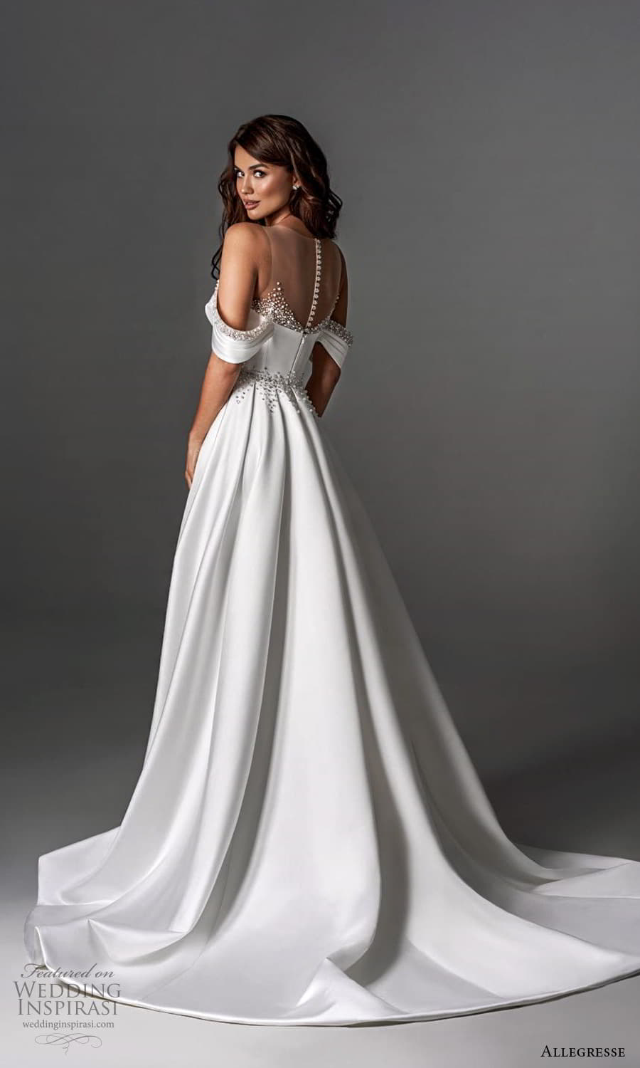 allegresse 2022 bridal off shoulder strap embellished sweetheart neckline clean minimalist a line wedding dress slit skirt chapel (9) bv