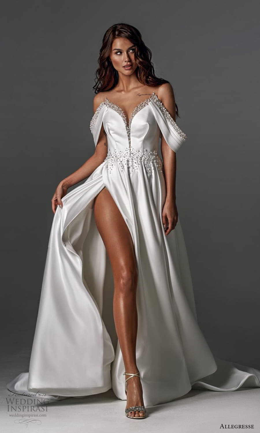 allegresse 2022 bridal off shoulder strap embellished sweetheart neckline clean minimalist a line wedding dress slit skirt chapel (9) mv