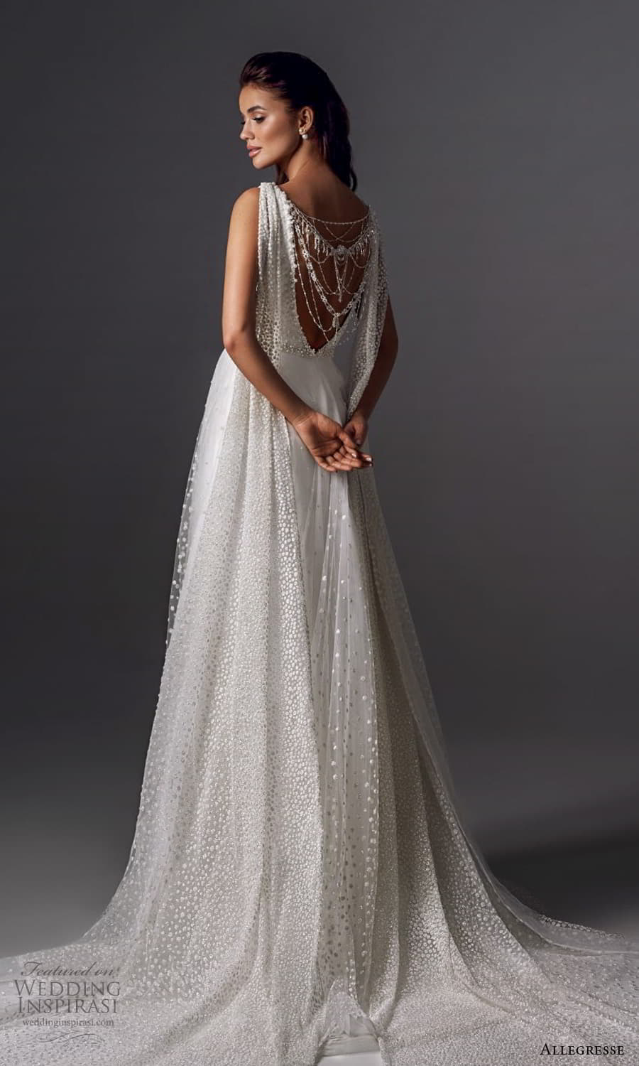 allegresse 2022 bridal sleeveless thick straps plunging v necklne embelilshed a line ball gown wedding dress capel (8) bv