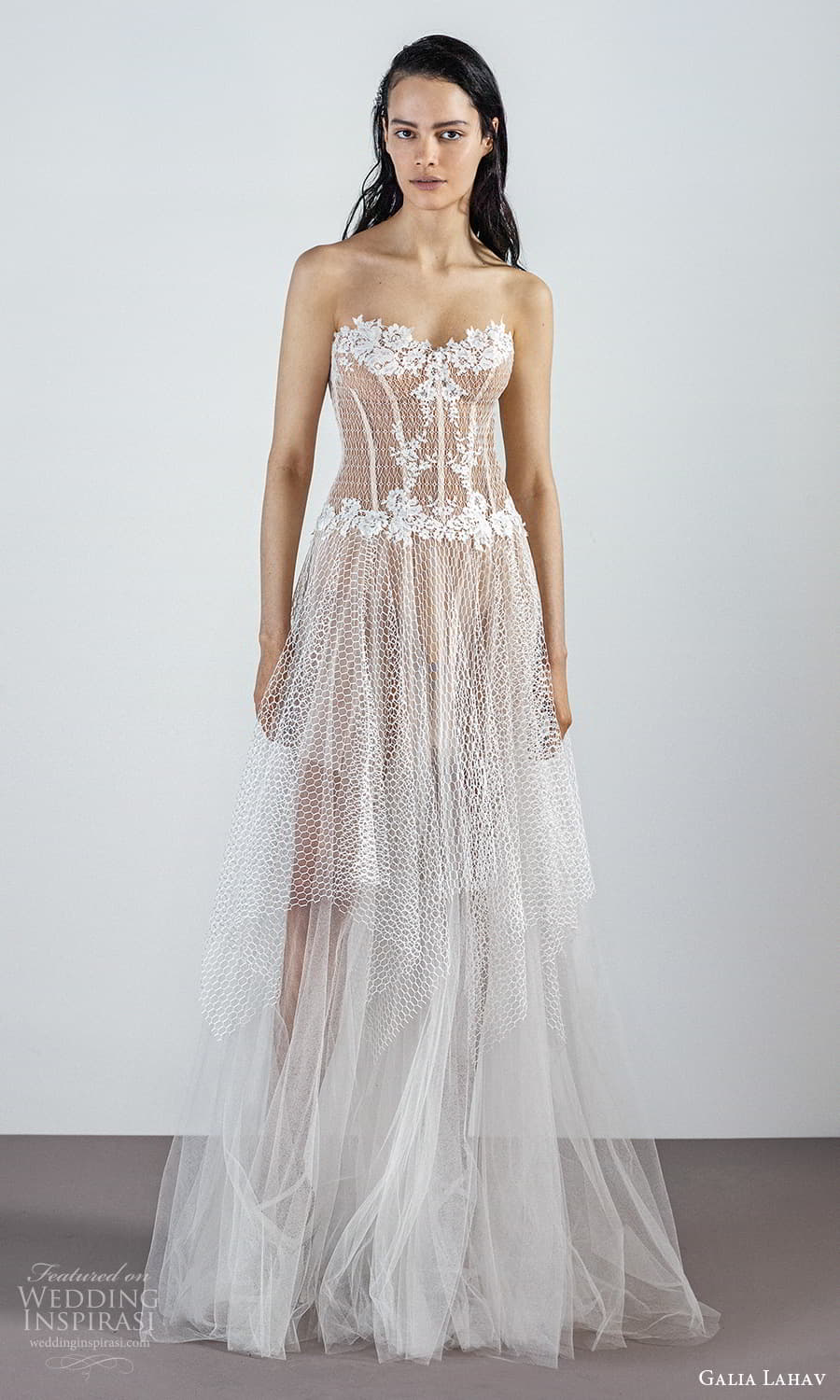 galia lahav 2022 pret bridal strapless sweetheart neckline fully embellished sheer skirt a line wedding dress (6) mv
