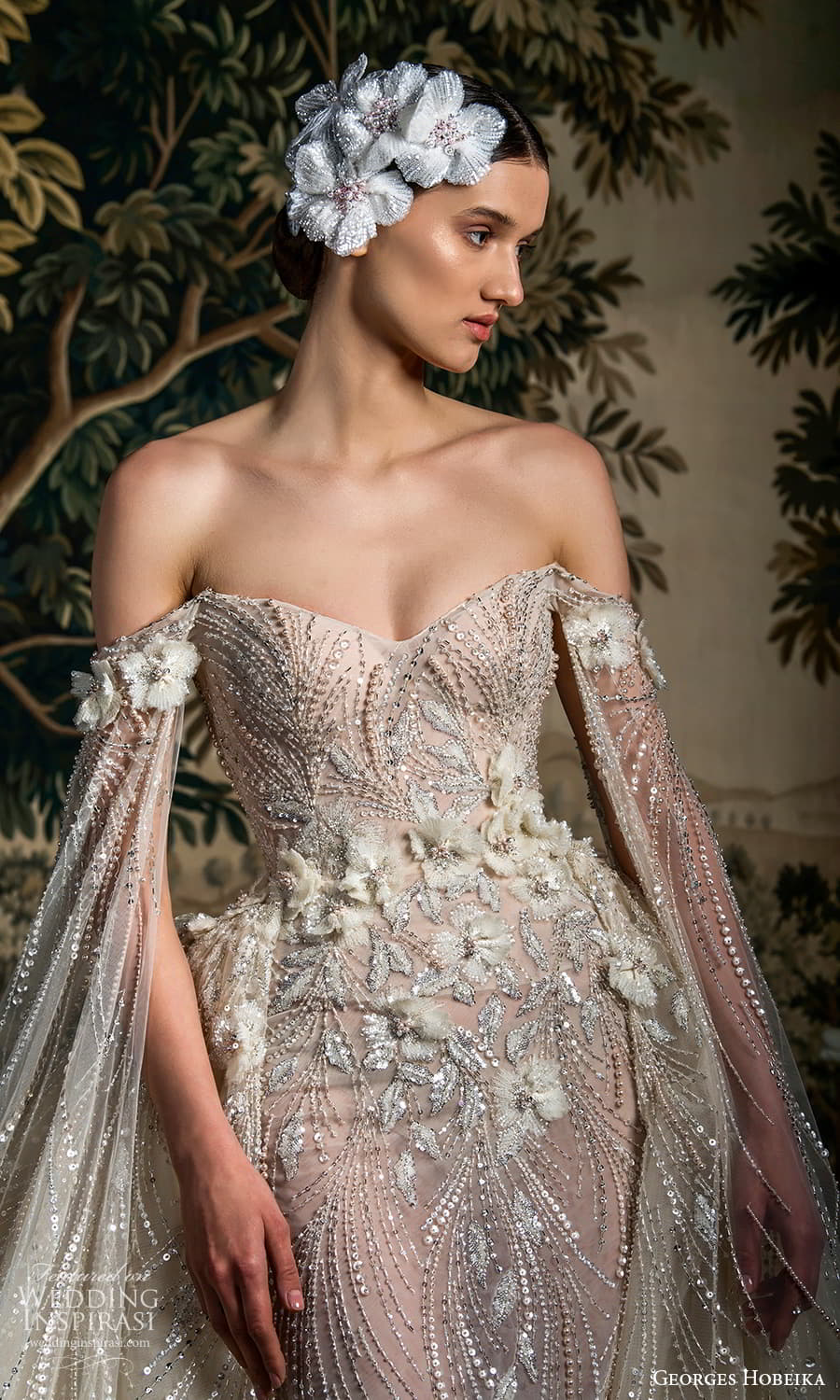 georges hobeika spring 2022 bridal off shoulder floor length split sleeves sweetheart neckline fully embellished sheath a line overskirt (1) zv georges hobeika spring 2022 bridal off shoulder floor length split sleeves sweetheart neckline fully embellished sheath a line overskirt (1) zv