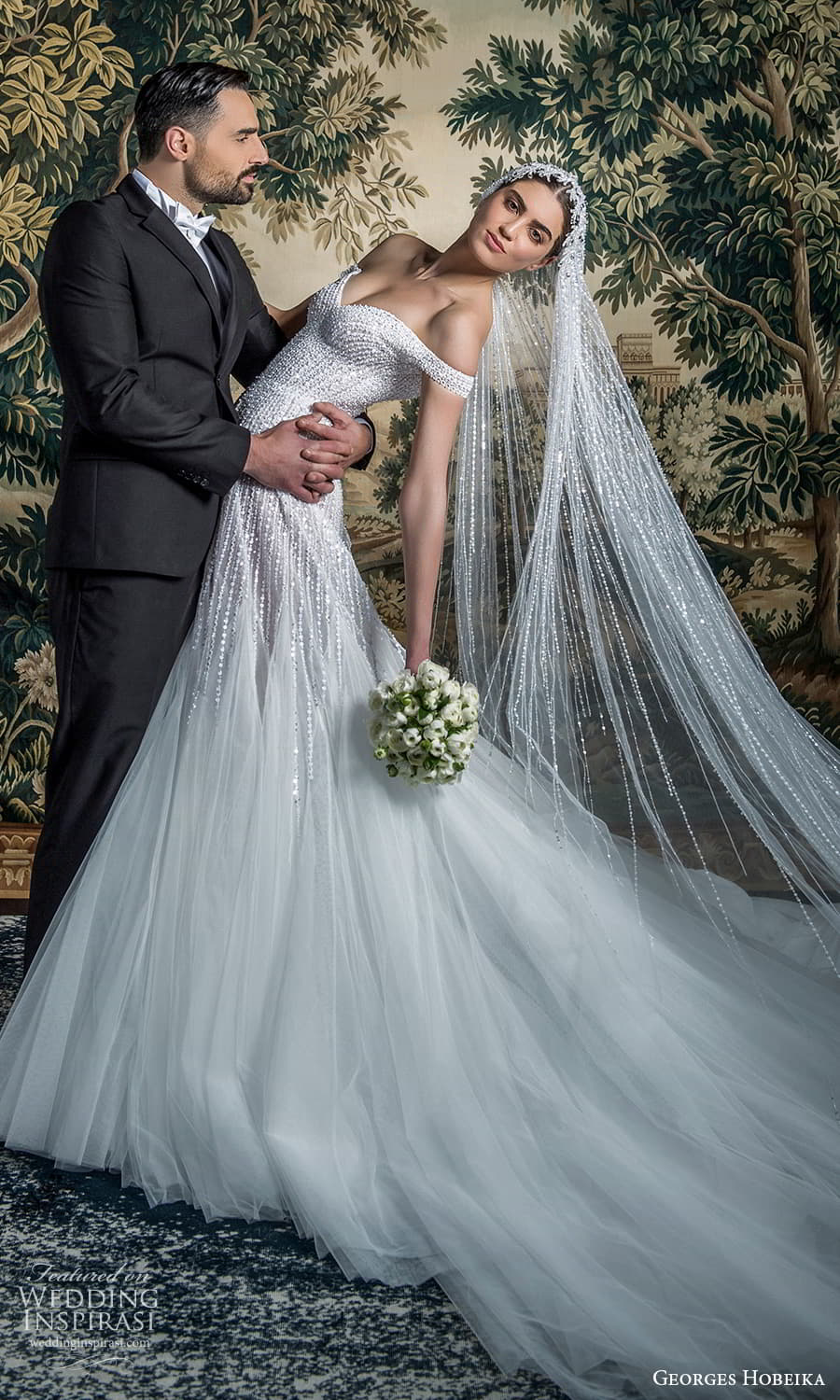georges hobeika spring 2022 bridal off shoulder straps sweetheart neckline fully embellished fit flare wedding dress chapel train (4) mv georges hobeika spring 2022 bridal off shoulder straps sweetheart neckline fully embellished fit flare wedding dress chapel train (4) mv