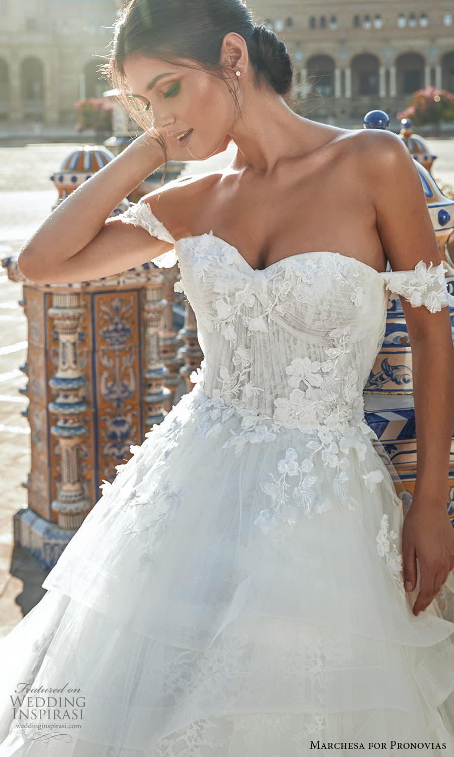 marchesa for pronovias 2022 bridal off shoulder straps sweetheart neckline embellished bodice a line ball gown wedding dress chapel train (3) zv marchesa for pronovias 2022 bridal off shoulder straps sweetheart neckline embellished bodice a line ball gown wedding dress chapel train (3) zv